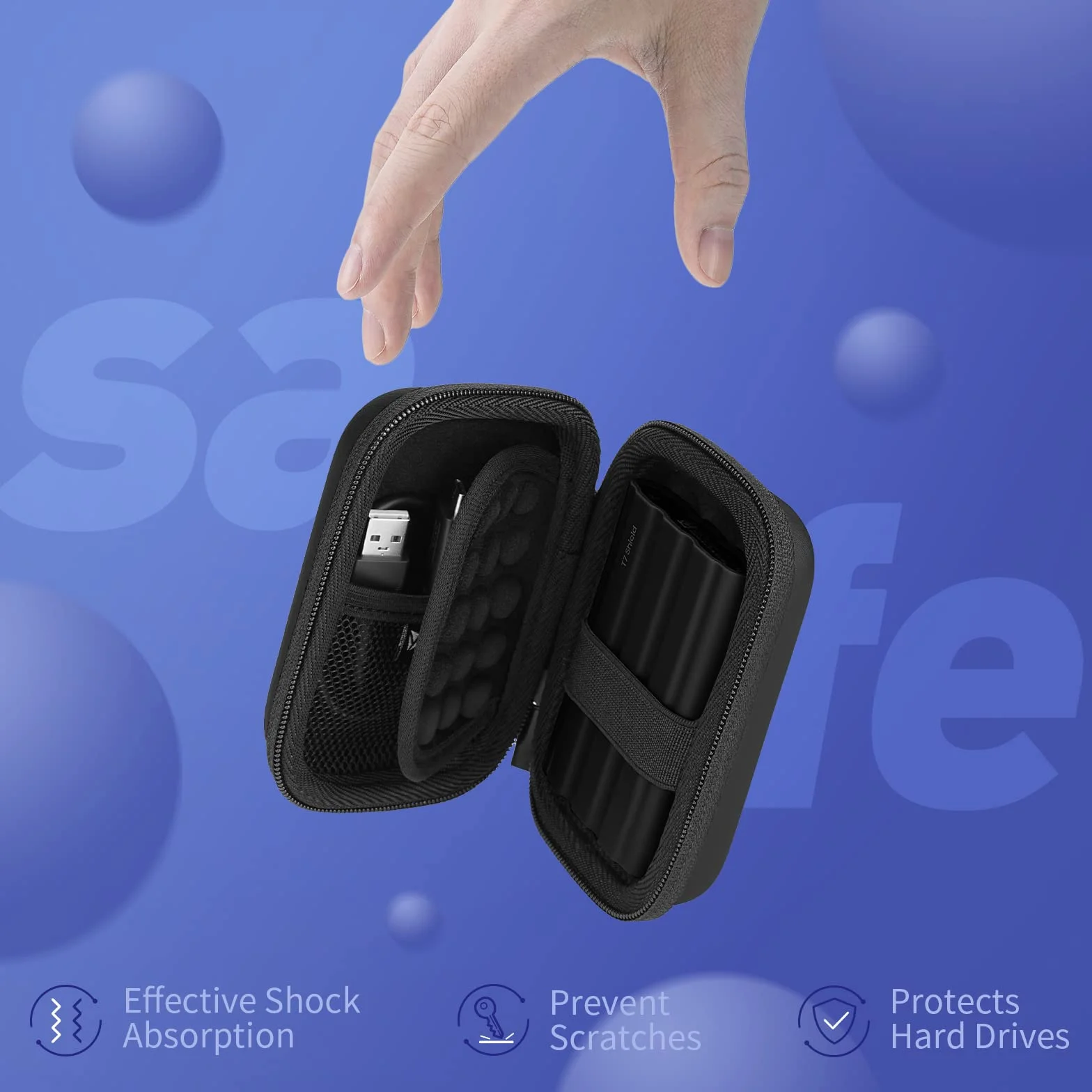 Pokrowiec na dysk twardy Samsung T7 Shield/T9/T7/T7 Touch Portable SSD, odporny na uderzenia