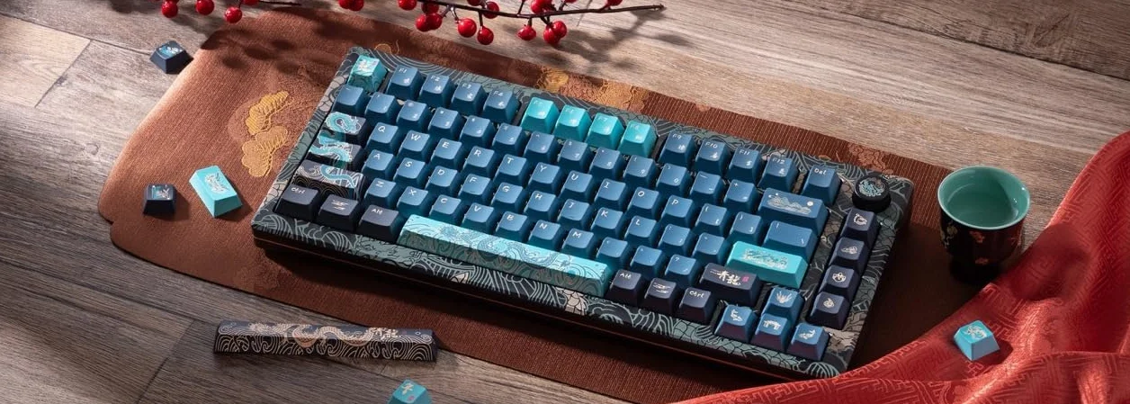 Akko MOD 007 V3 HE Year of Dragon Przewodowa Klawiatura Mechaniczna, RGB LED, 8000Hz Polling Rate, Rapid Trigger, Dynamic Keystrokes, Mod-Tap, Toggle Key, Cream Yellow Magnetic Switch