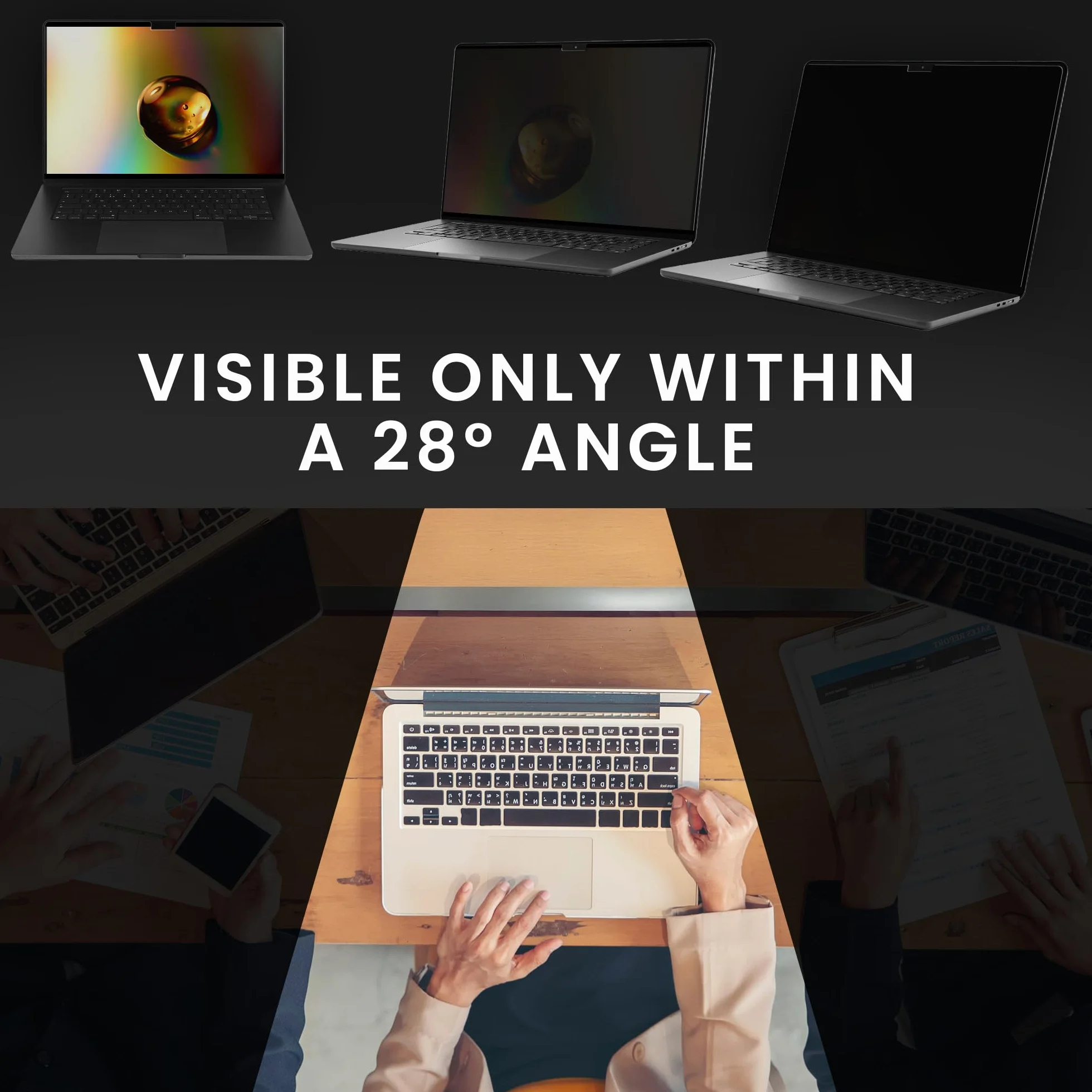 kwmobile Folia prywatności kompatybilna z Apple MacBook Air 15 M5 2026 A3448 – magnetyczny filtr prywatności – filtr antyszpiegowski