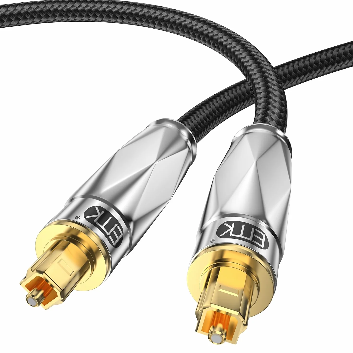 EMK Optyczny kabel audio, kabel Toslink Spdif, kabel światłowodowy, cyfrowy kabel audio out, do zestawu stereo, soundbaru, kina domowego, PS4 (6 metrów)