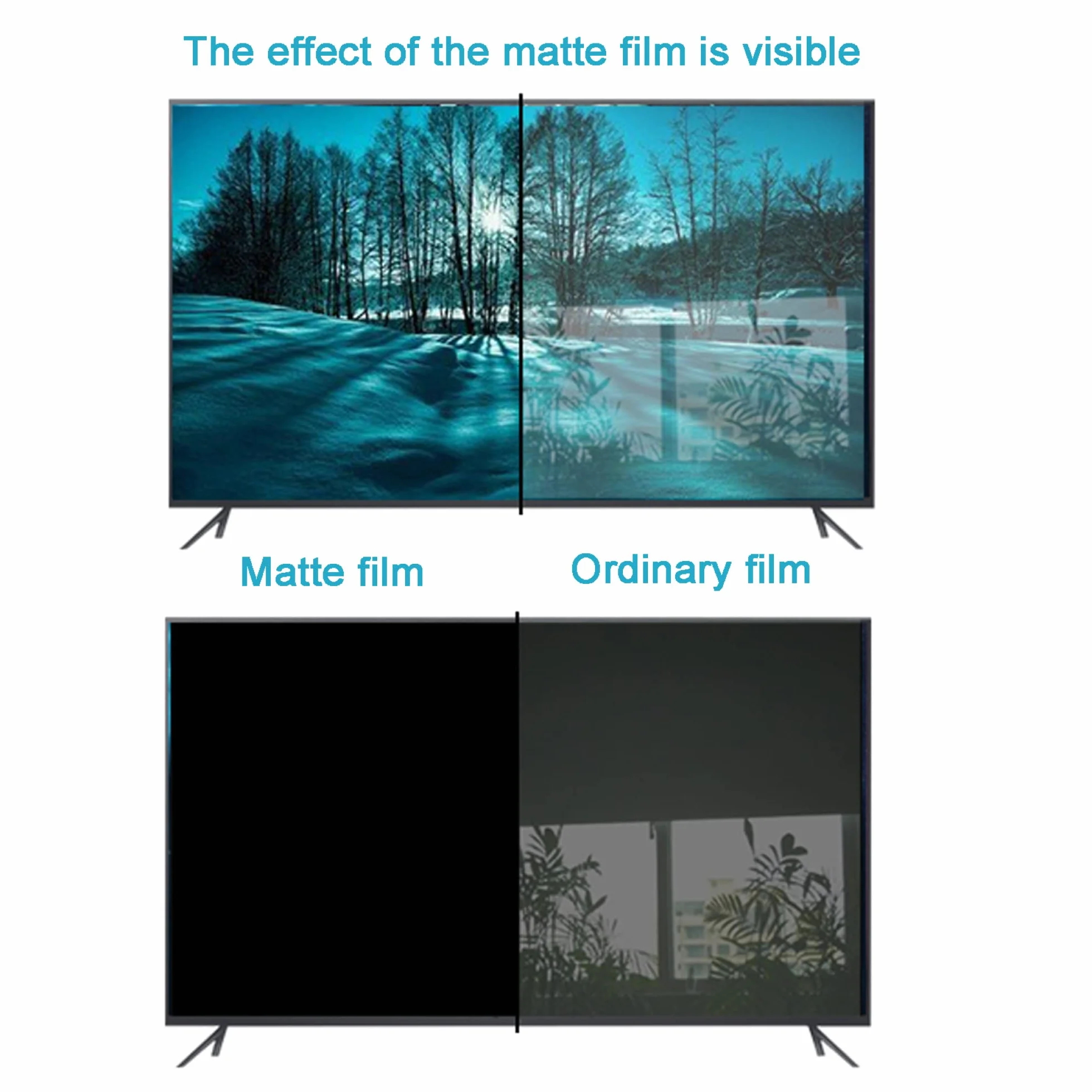 Folia ochronna na ekran telewizora, ochrona przed niebieskim światłem do ekranów 42-49 cali, matowa folia przeciwodblaskowa do telewizorów LCD, LED, OLED 4K i QLED.(46 cali 1017x570mm)