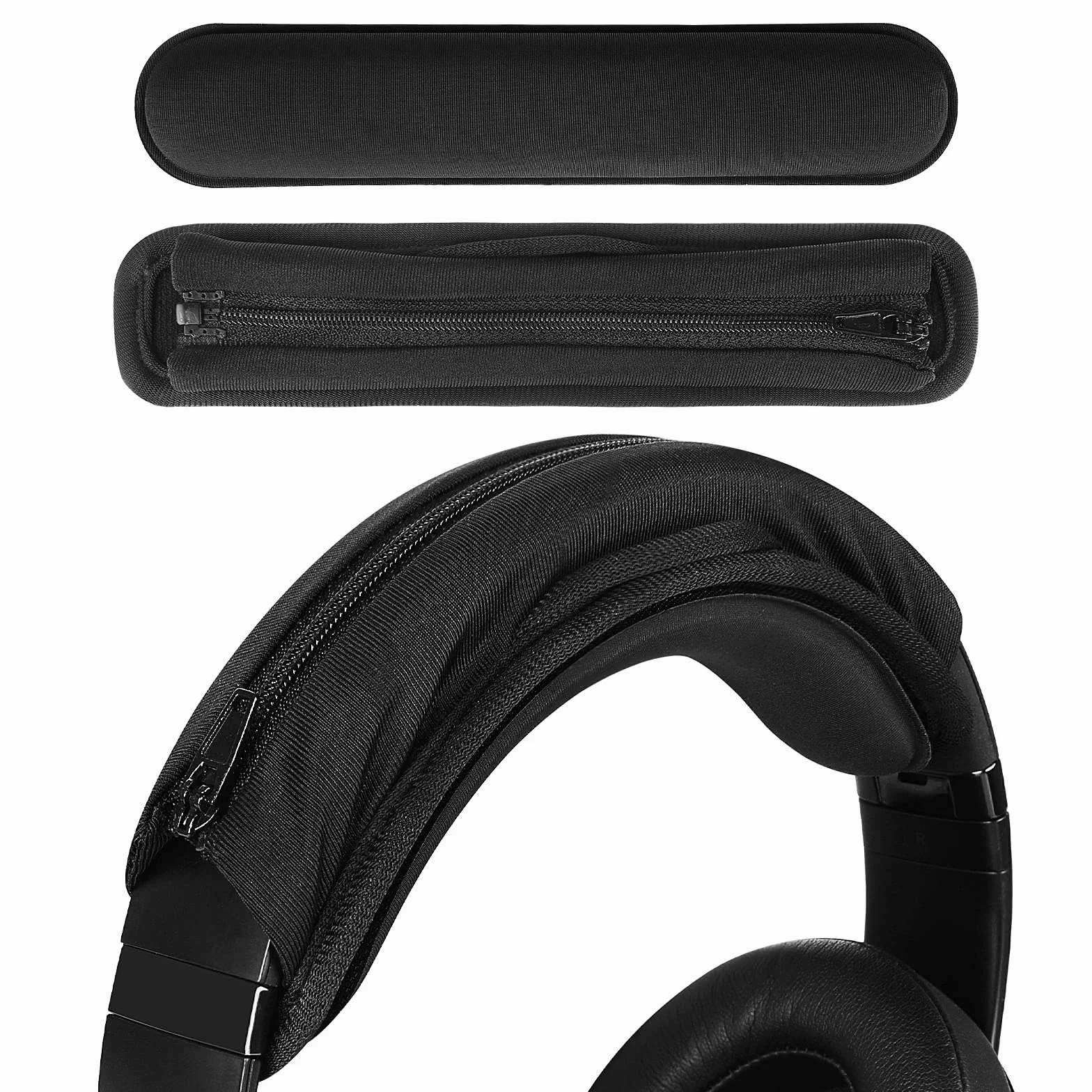 Geekria Średnia chłodząca osłona opaski na głowę z żelem + zestaw podkładek Hook and Loop kompatybilna z HyperX Turtle Beach Razer SteelSeries Logitech Corsair