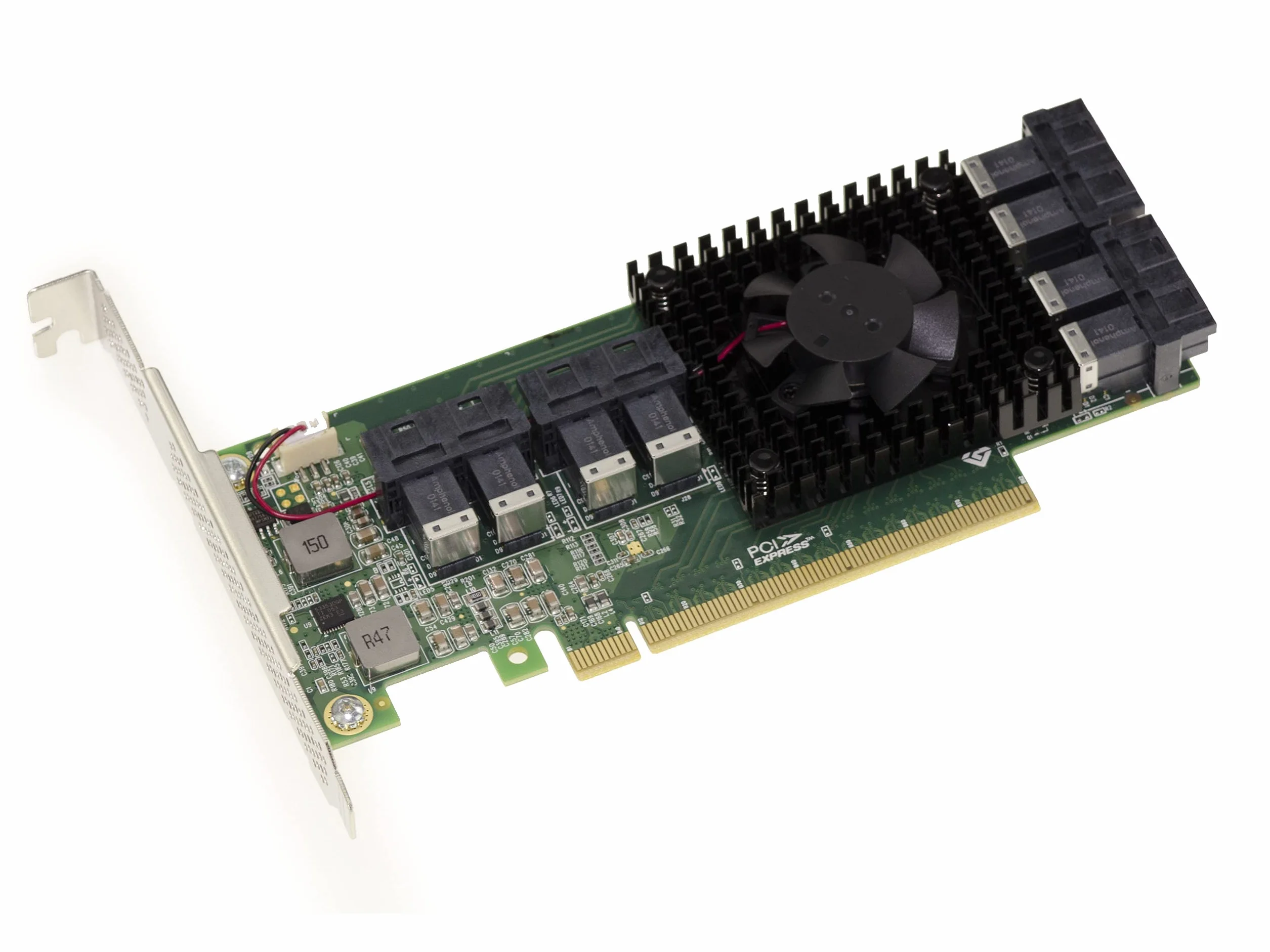 KALEA-INFORMATIQUE Karta PCIe 3.0 x16 dla 8 dysków SSD U.2 NVMe (U2 NGFF) lub 8 portów PCIe x4. Karta Multi Host Switch. Chipset PLX PEX 8749 o wysokim i niskim profilu.