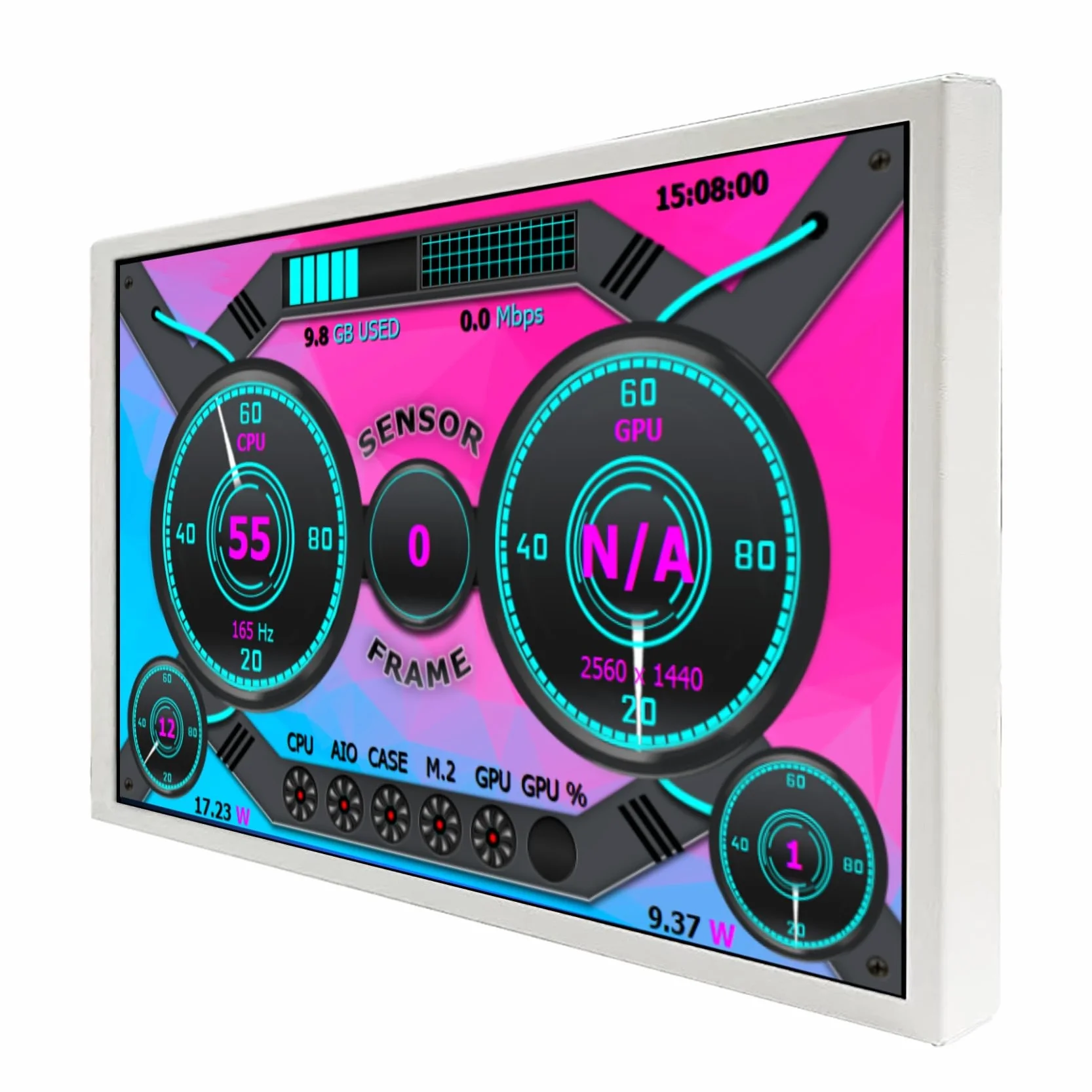 VSDISPLAY Przenośny biały 10,1-calowy ekran temperatury komputera IPS | 800x1280,do PC CPU RAM HDD Data & Theme