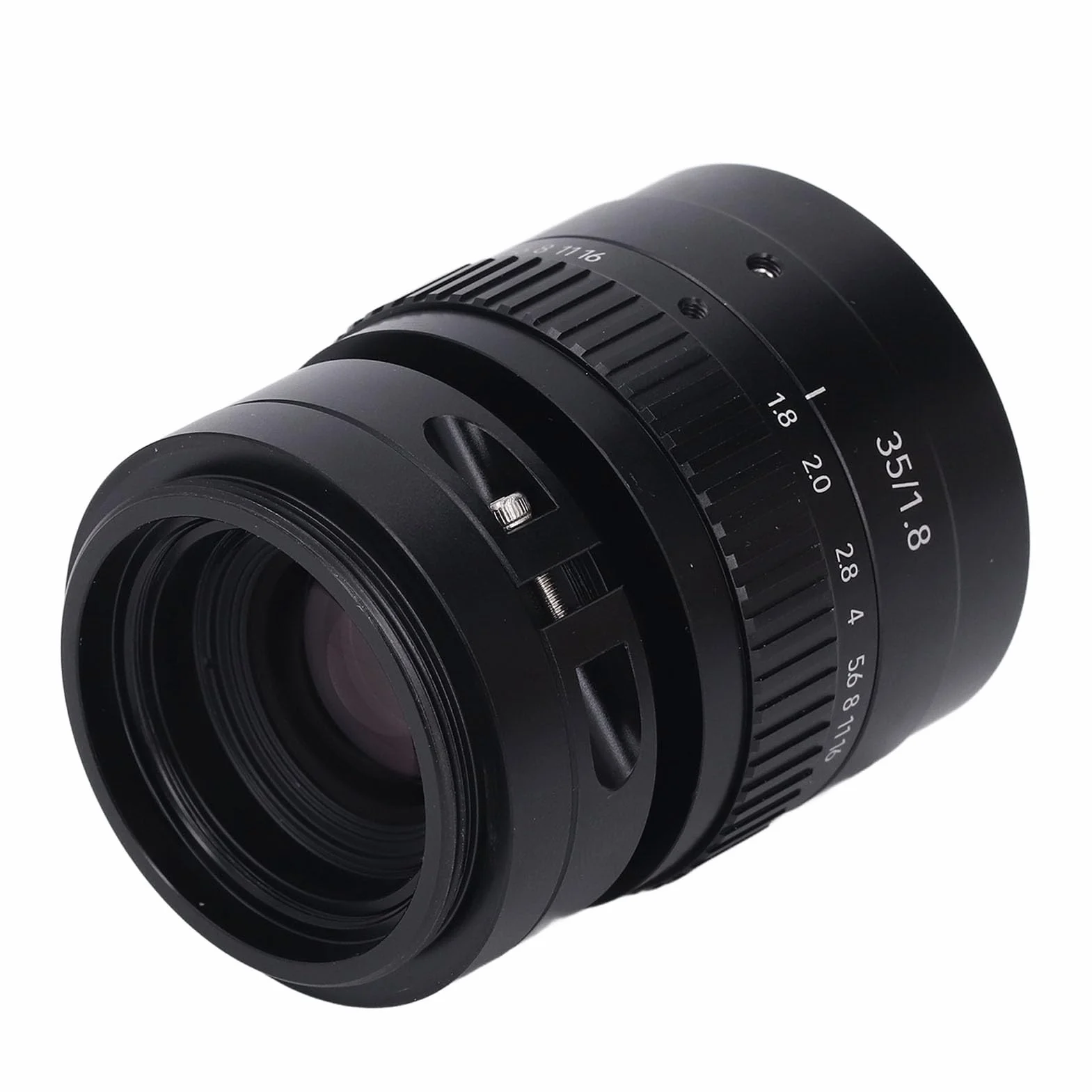 ViaGasaFamido Obiektyw Kamery Przemysłowej 35 Mm F1.8 z ręczną regulacją Ostrości, Mocowanie M42, Obudowa ze Stopu Aluminium do Kontroli HD Półprzewodnikowych Elementów Elektronicznych LCD