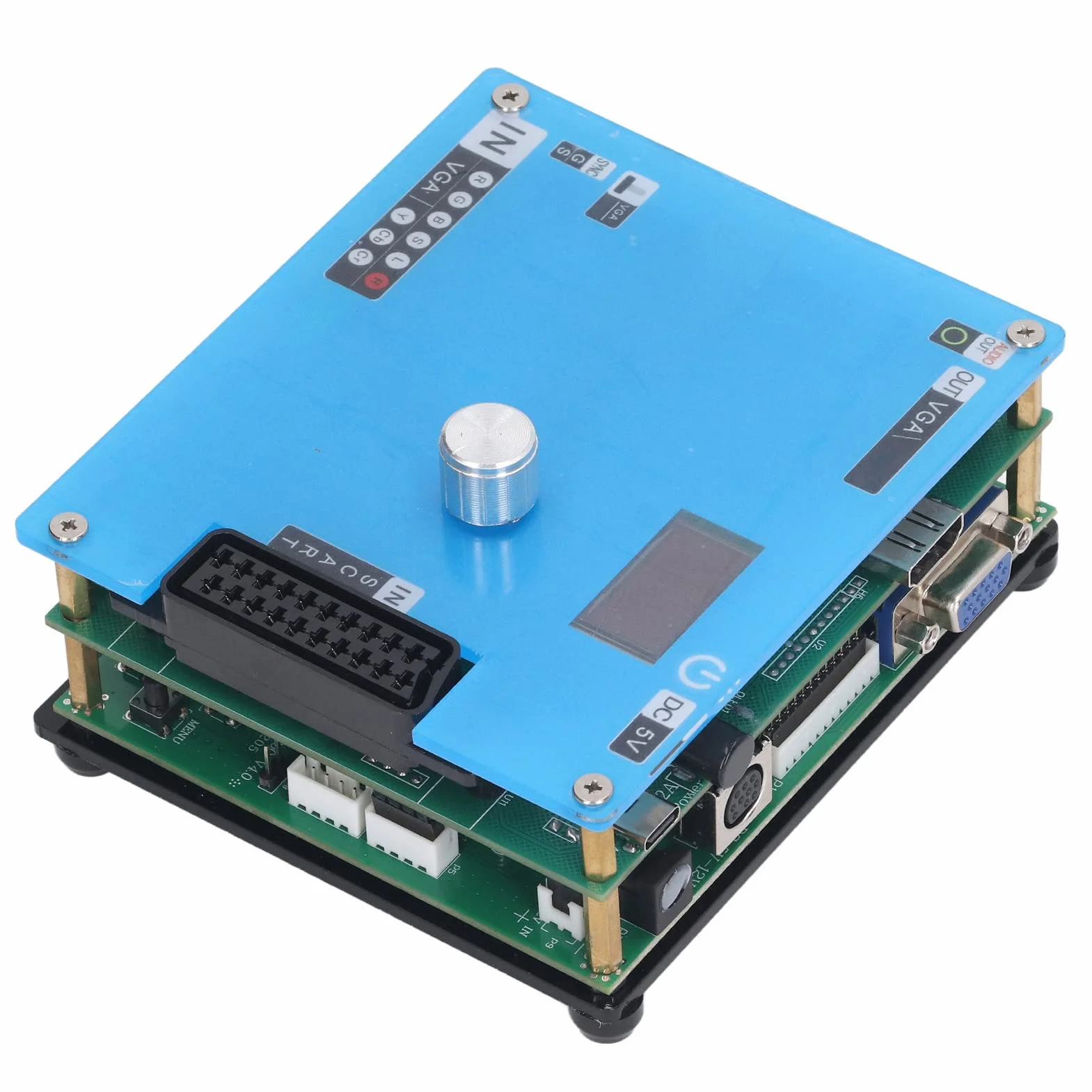 Fafeicy Konwerter VGA GBSC Konwerter Gier Wideo LCD z 3 Trybami Wyjściowymi VGA do Konsol do Gier i Wyświetlaczy CRT Rozdzielczość 480p 720p 1080p