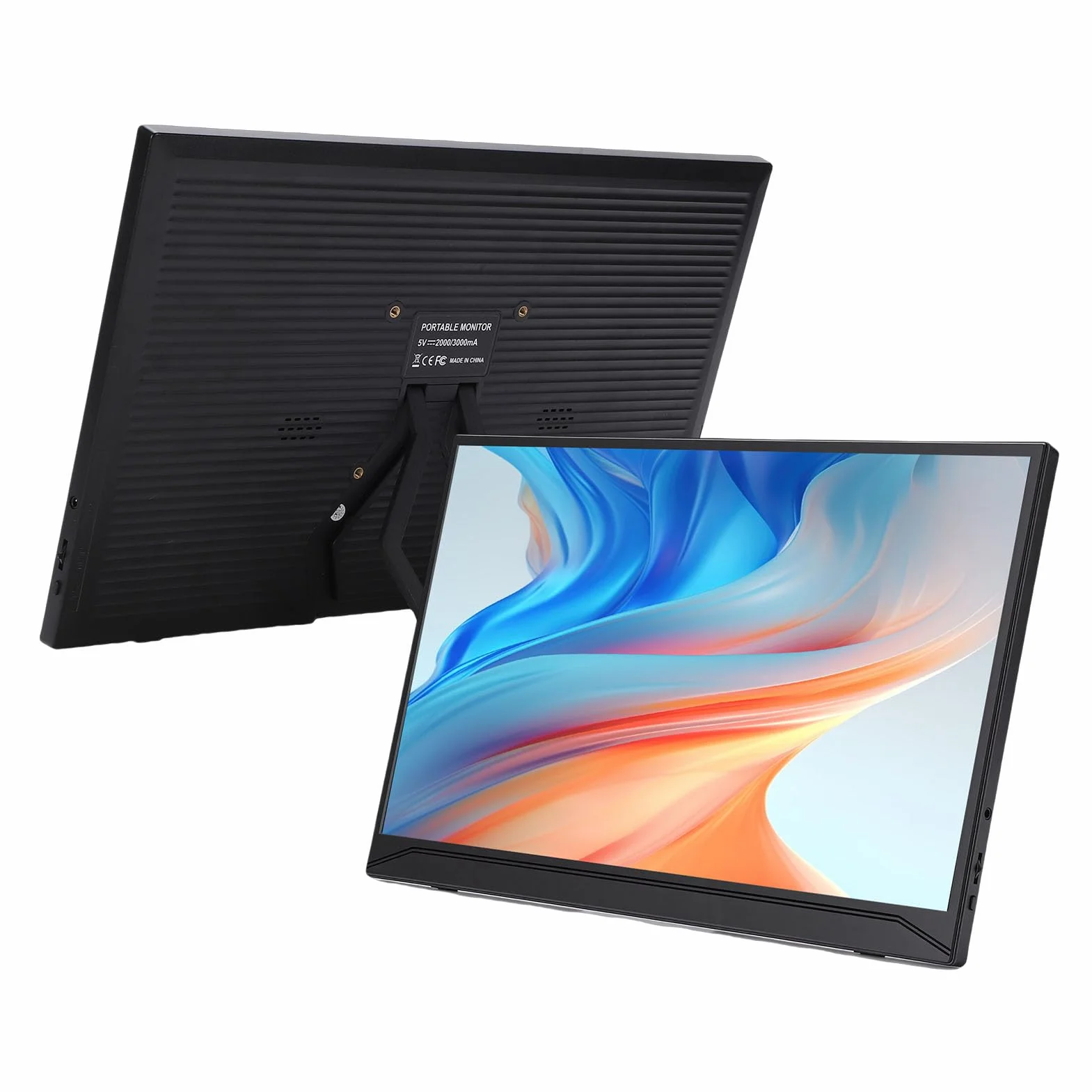 Jectse Przenośny Przedłużacz Ekranu Laptopa o Przekątnej 15,6 Cala, Wyświetlacz HD 1080P z Podwójnymi Głośnikami i Wejściem HDMI Typu C, do Konsoli do Gier na Laptopie, Smartfonie i