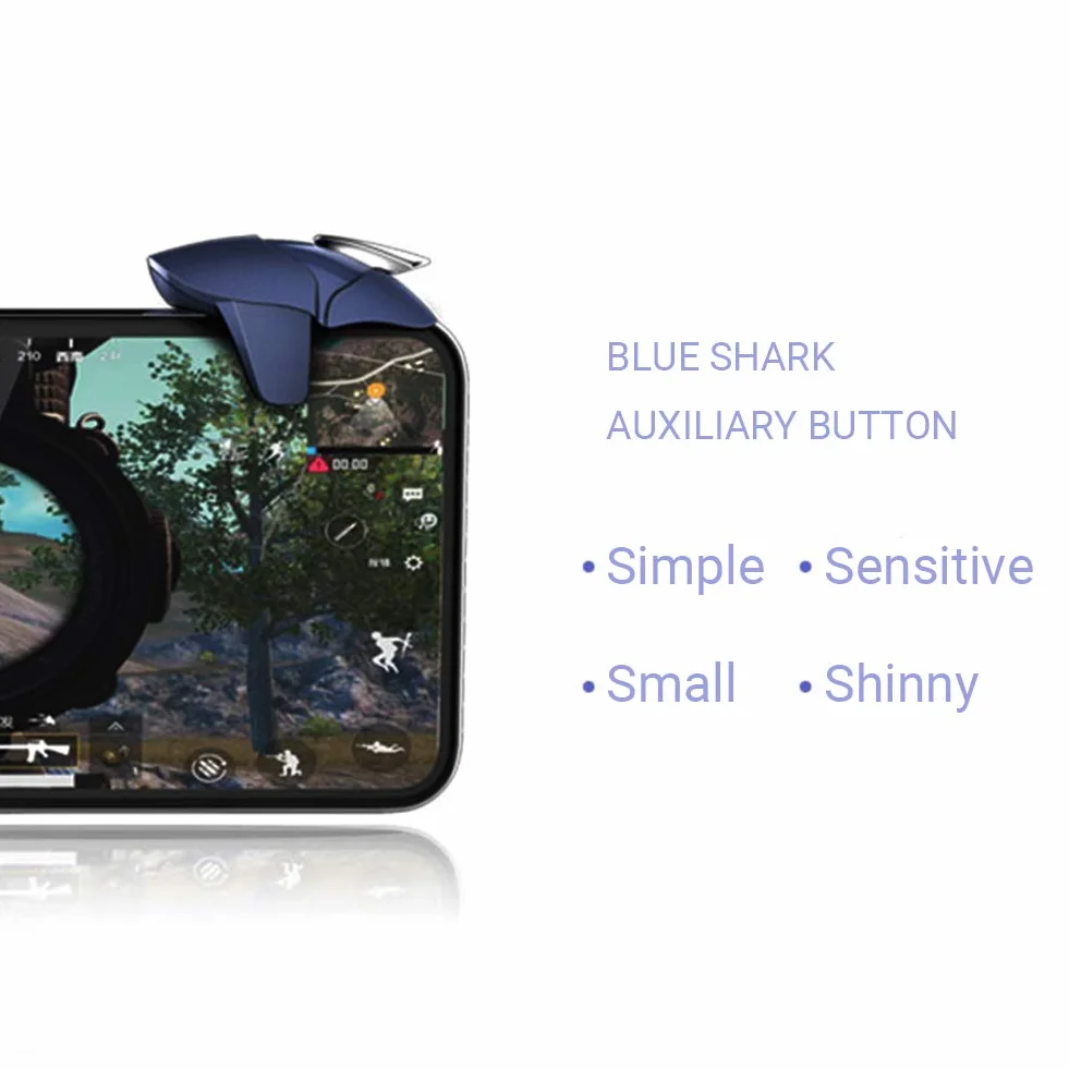 Ozkak PUBG kontroler do gier uniwersalny telefon wyzwalacze gamepad mobilny joystick L1R1, niebieski rekin
