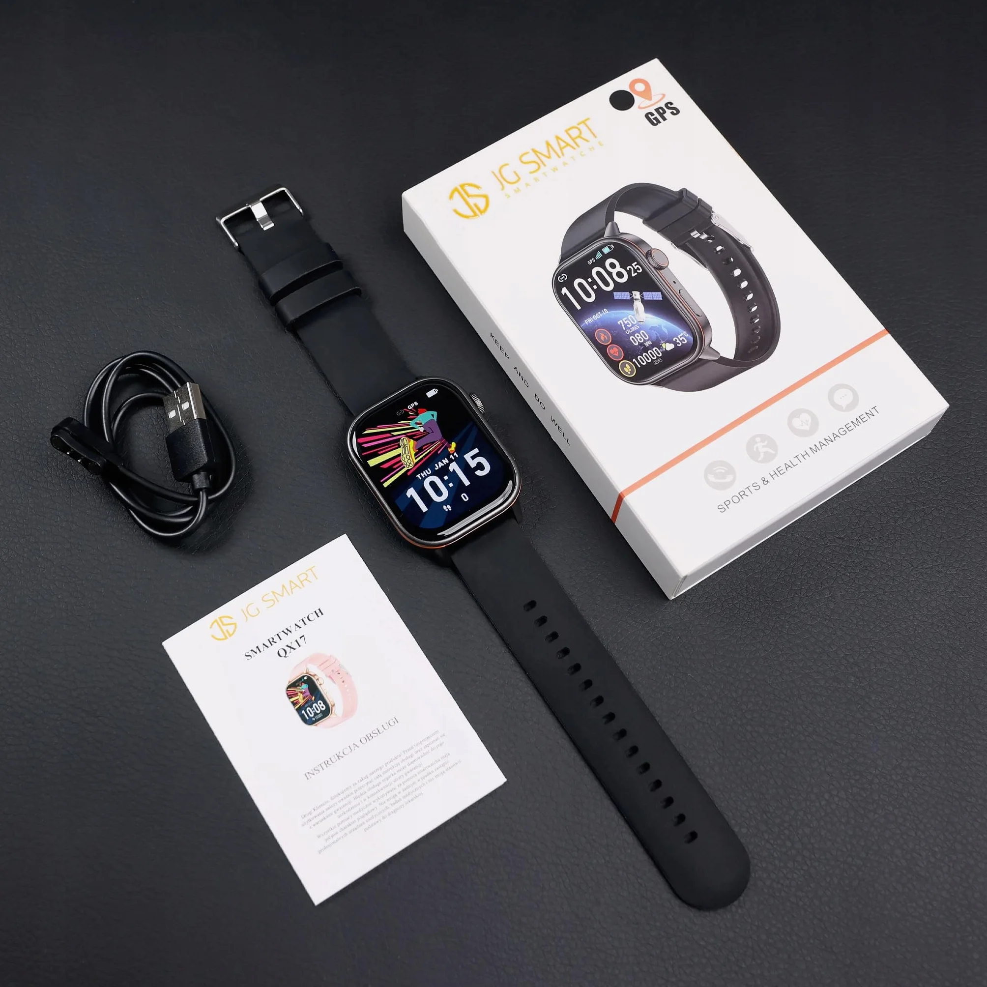 Smartwatch Damski - GPS Sport Wodoodporny Pływanie Bieganie Rozmowy Menu PL
