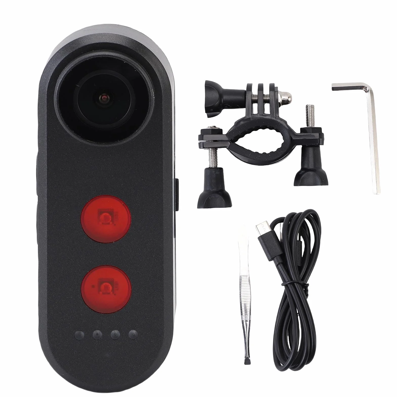 Bewinner Kamera Rowerowa z Ogonem światła, Sportowy Aparat Akcji 1080p, App Control Outdoor Cycling Outhling Oll -View z Mocowaniem, Odporny na wodę IPX6, Kąt Szerokości 140 °