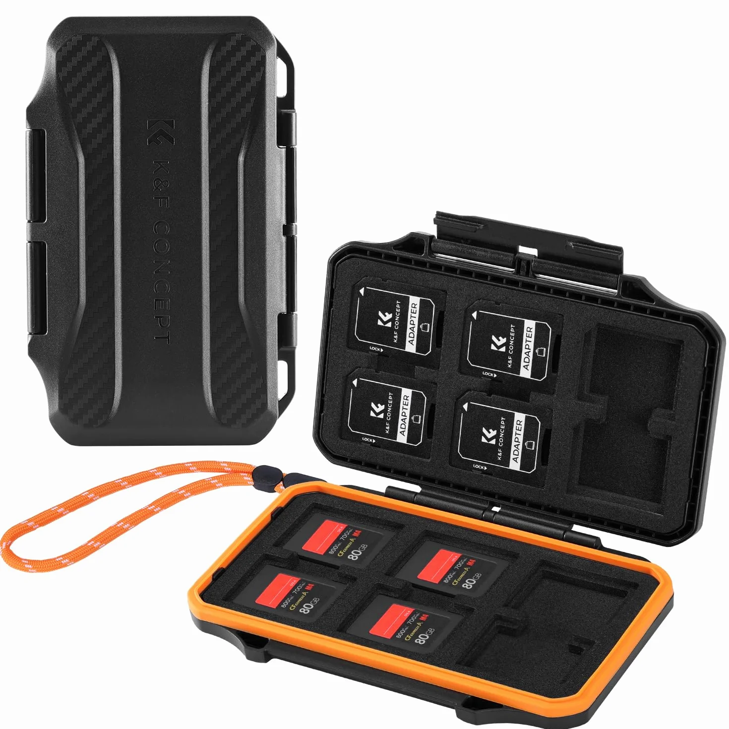 K&F Concept Etui na karty pamięci 12 SD 12 CFE-A Slot Card Storage wodoodporne odporne na wstrząsy organizer