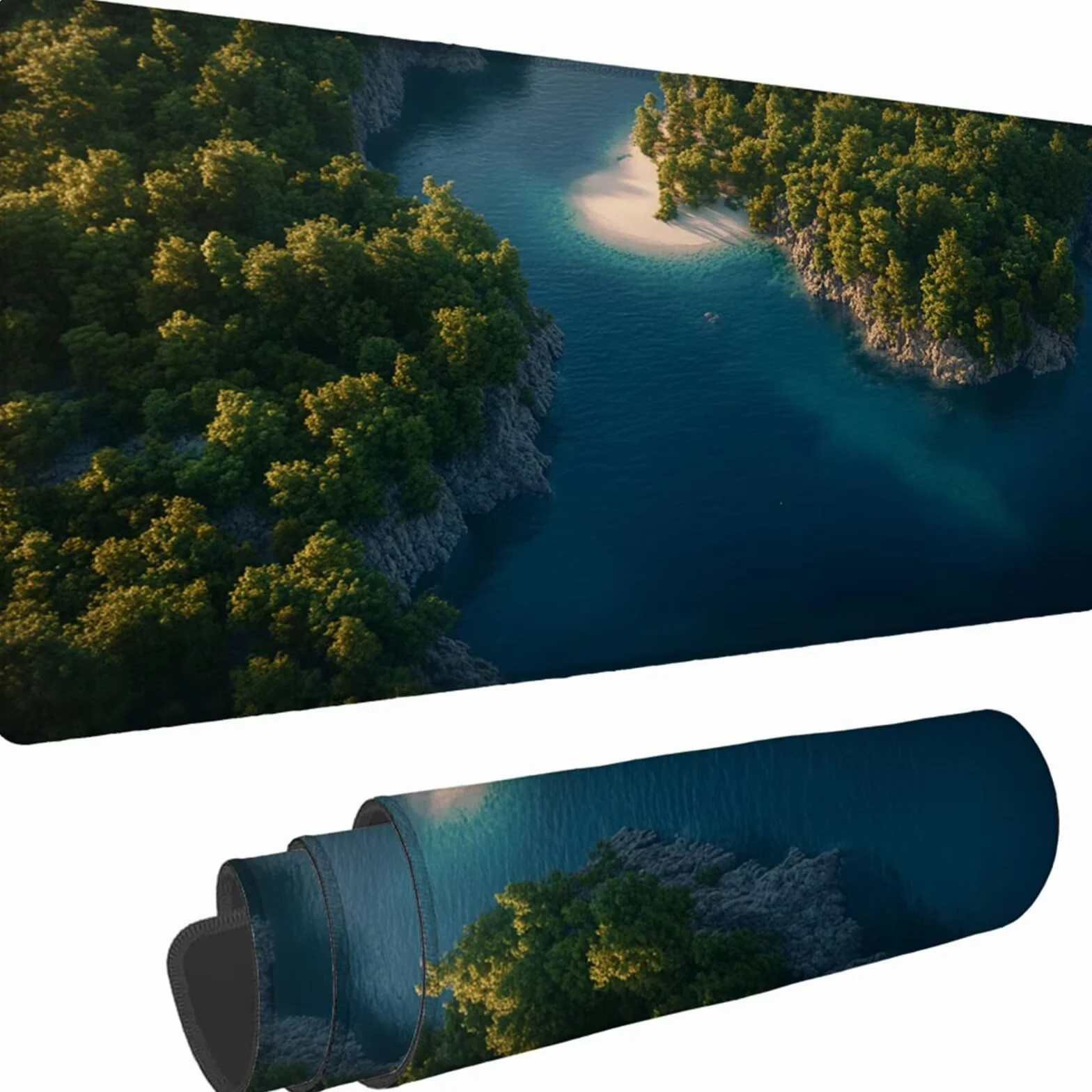Gamingowa podkładka pod mysz 1200 x 600 x 3 mm, XXL, wodoszczelna, odporna na ścieranie, z przyszytymi krawędziami, niebieska, podkładka na biurko, poprawia prędkość i precyzję, do komputera, laptopa
