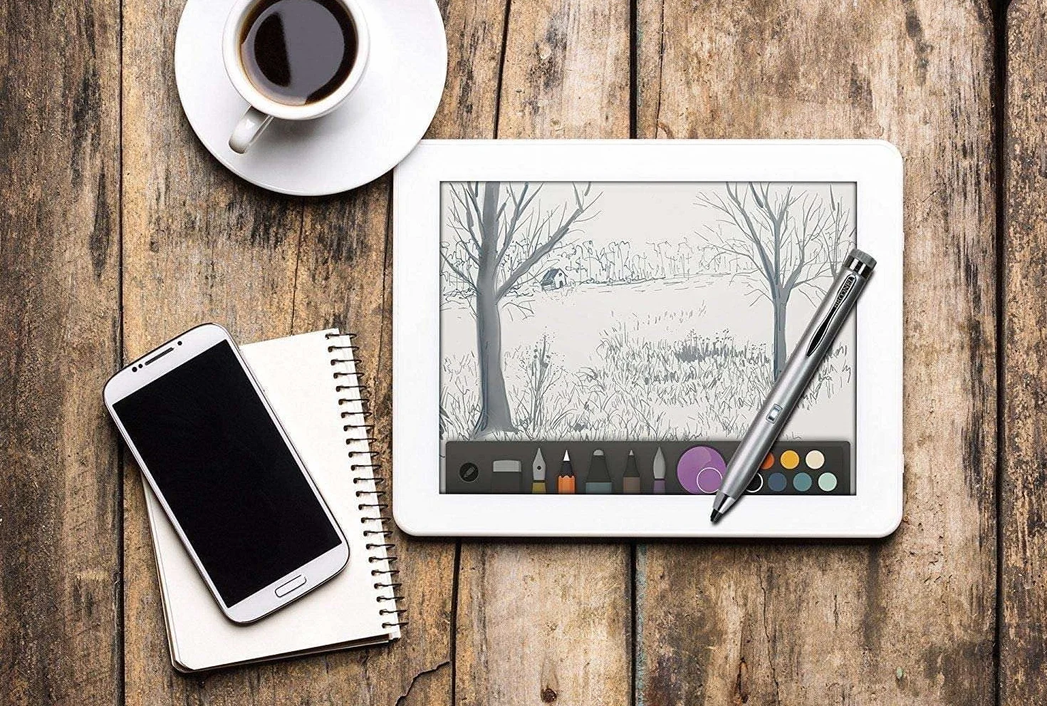 Silver Fine Point Digital Active Stylus Pen - kompatybilny z tabletem dla dzieci EagleSoar 7 cali