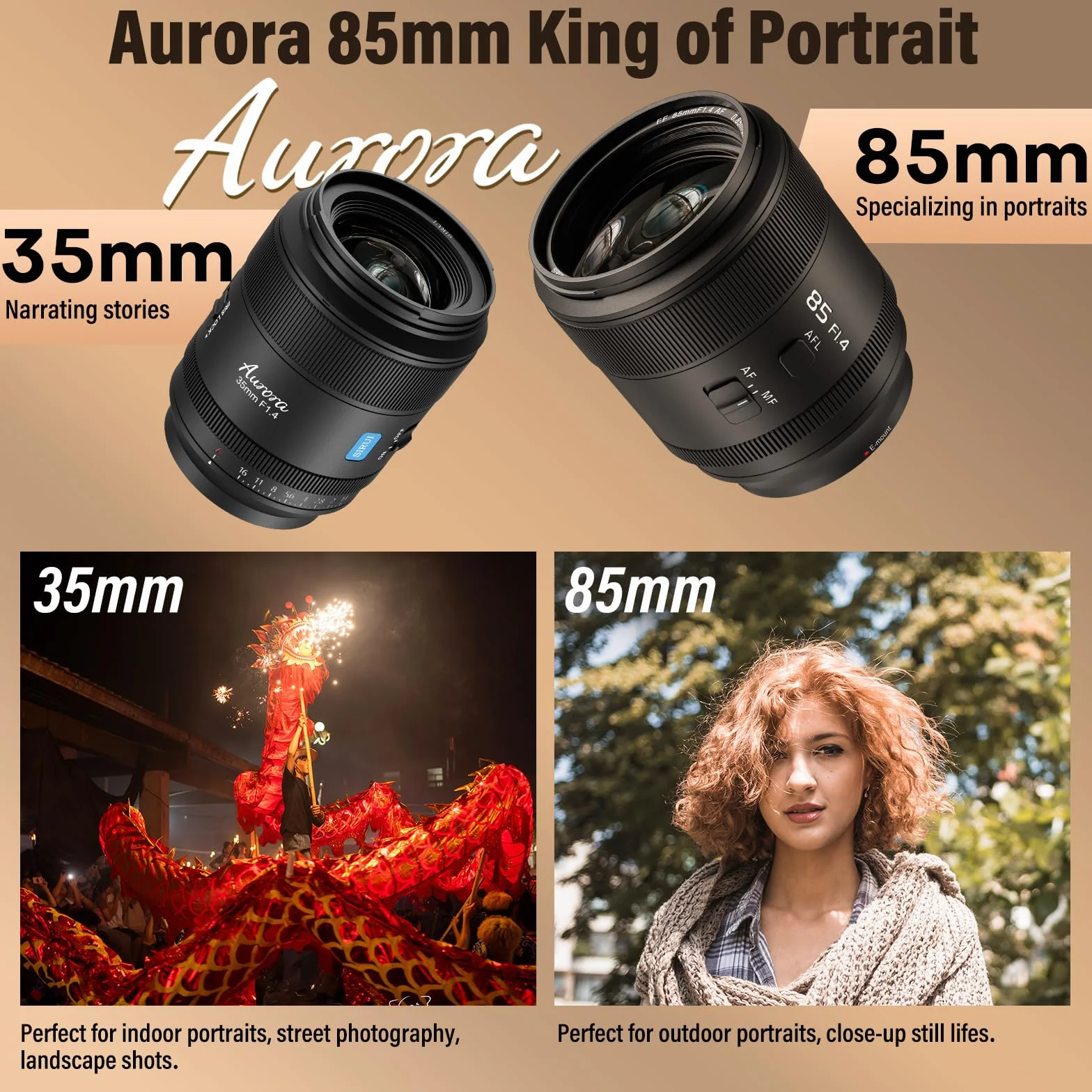 SIRUI Aurora 85 mm F1.4 pełnoklatkowy obiektyw autofokusa do aparatów z mocowaniem L, teleobiektyw Prime Portrait do Lumix DC-S5, S5M2, S9, S1, S1H, Sigma FP/FPL (mocowanie L)