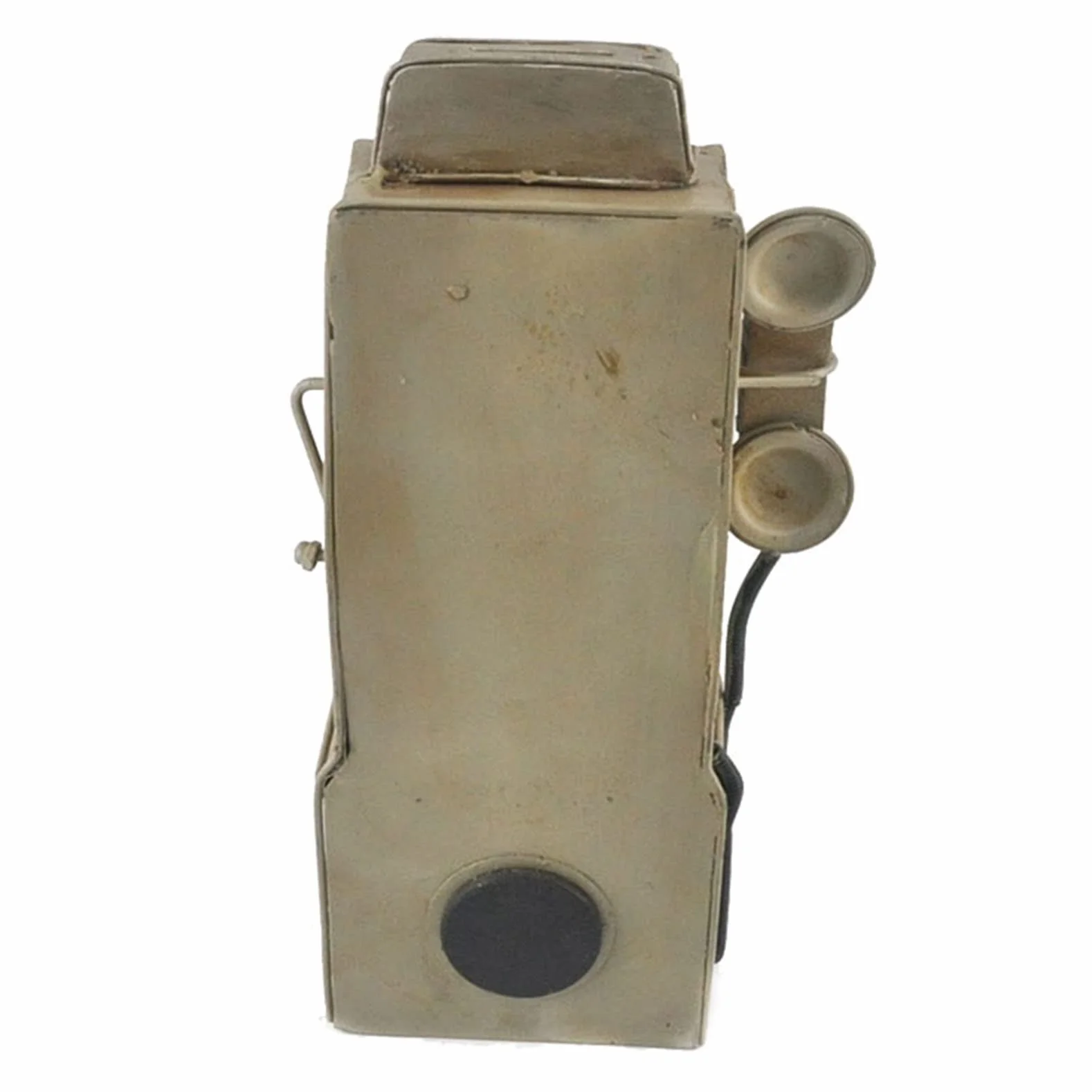 Retro telefon naścienny, antyczny metalowy telefon z obrotową tarczą do domu, biura, kawiarni, baru, figurka