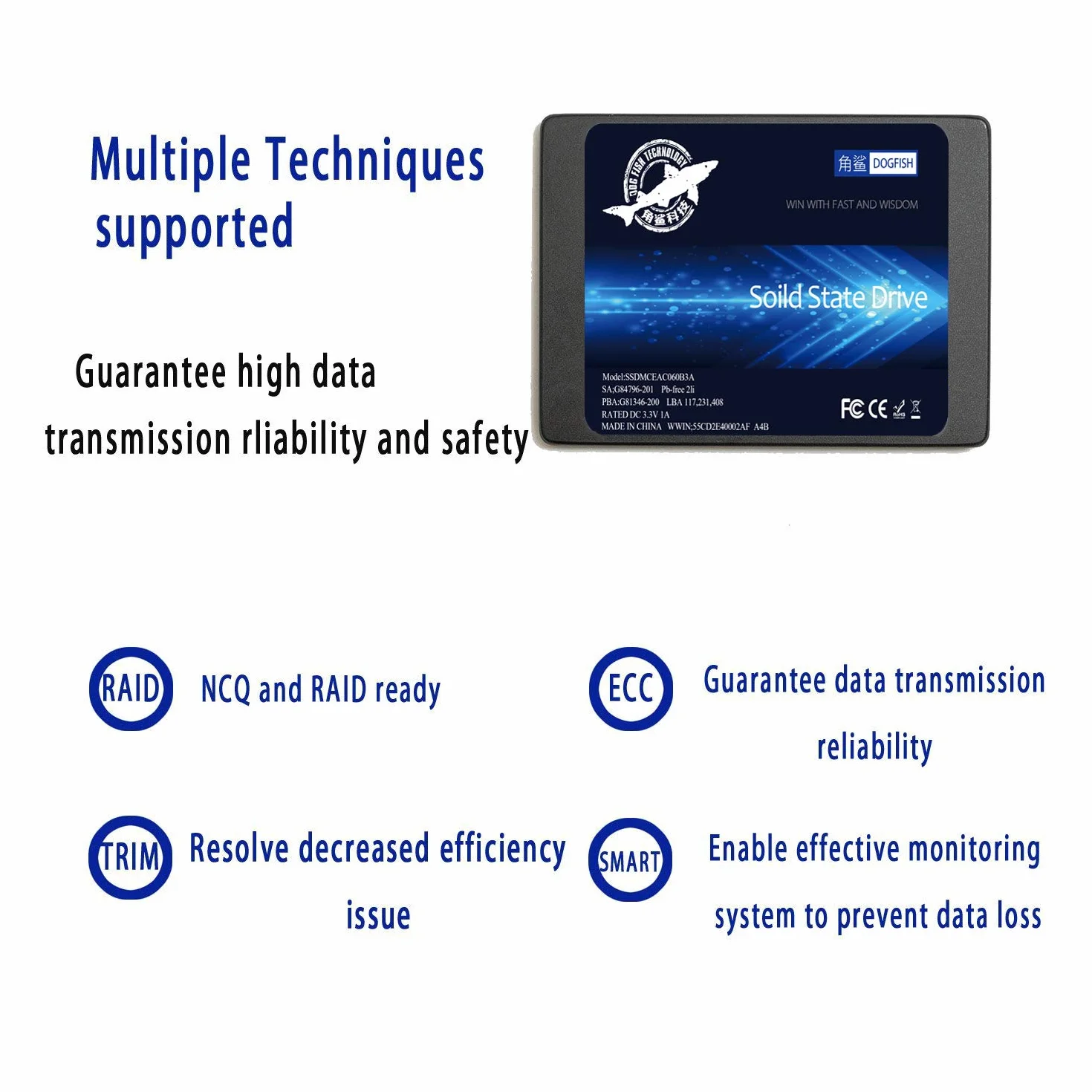 SSD 480 GB SATAIII 2,5 cala Dogfish 6 Gb/s wewnętrzny dysk półprzewodnikowy do laptopa stacjonarnego dysk twardy zawiera SSD 32 GB 64 GB 120 GB 128 GB 240 GB 250 GB 500 GB 960 GB (480 GB, 2,5''-SATA3)