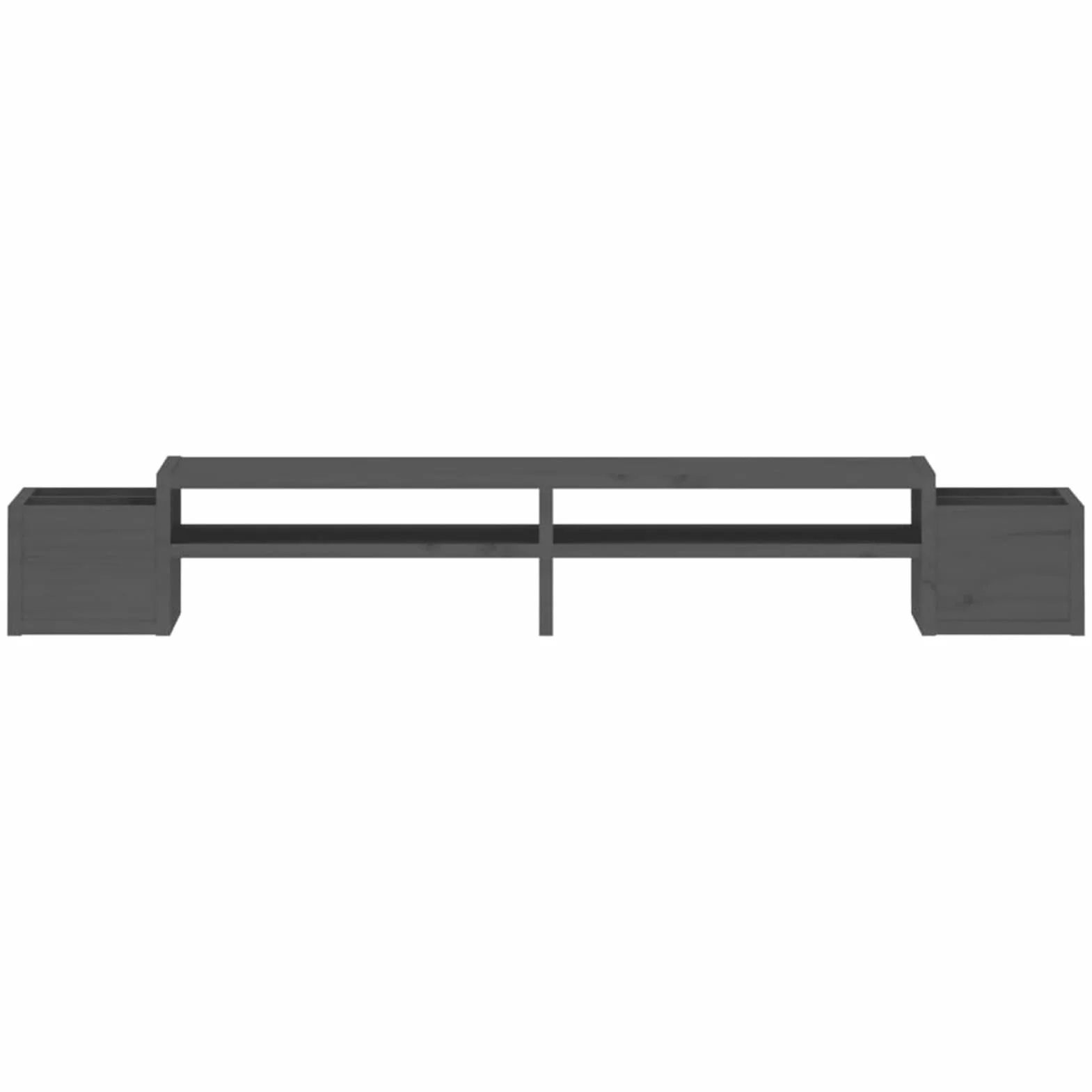 ShGaxin Stojak na monitor, stojak na ekran komputera, stojak na monitor biurko, akcesoria biurowe, akcesoria biurkowe, podstawa monitora, lite drewno sosnowe szare 100 x 27,5 x 15 cm