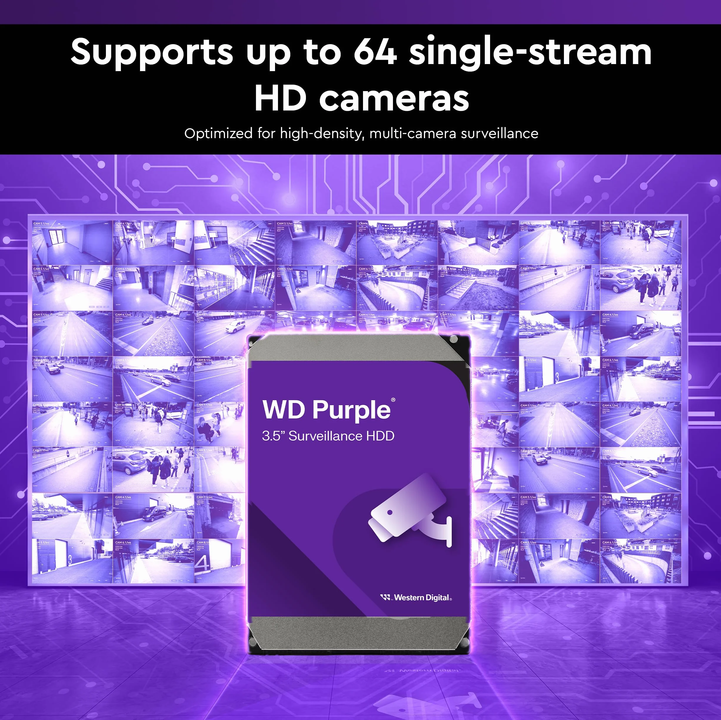 HDD WD Purple WD64PURZ 6TB - 6Gb/s Sata III 256MB (D)