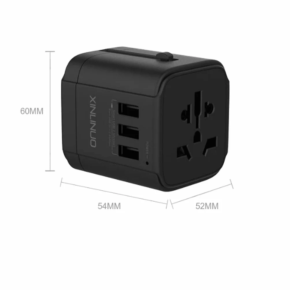 International Plug Converter, Adapter Plug Travel dla podróży na całym świecie, z 3 Usb. Ports Travel Portable International Socket Converter (Color : 3USB)