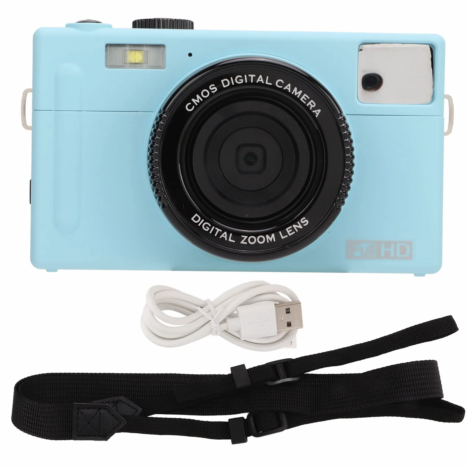 Aparat Cyfrowy, Kamera Full HD 1080P 24MP Vlogging z 16-krotnym Zoomem Cyfrowym, 3-calowy Ekran LCD, Akumulator, Kompaktowa Kamera Przeciwwstrząsowa dla Dorosłych, Dzieci