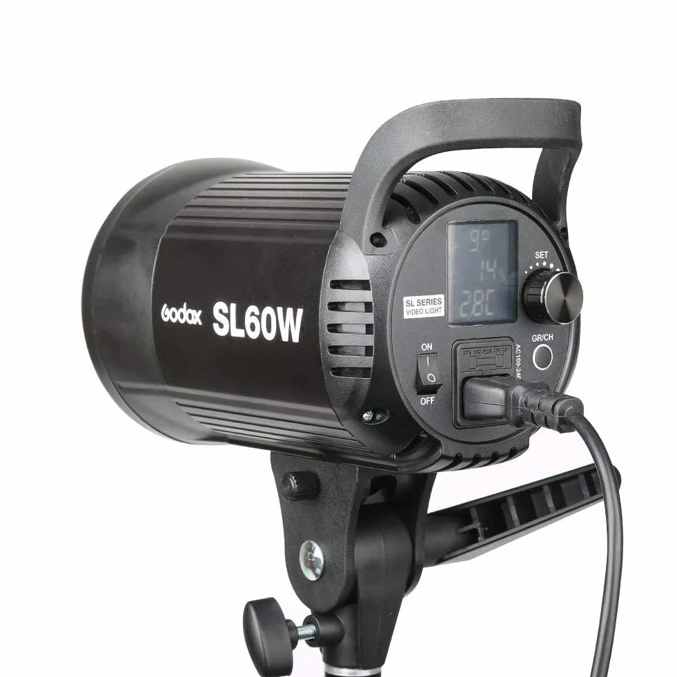 Godox SL-60W SL60W 60W 5600K Biała lampa LED do wideo z instrukcją obsługi w języku niemieckim do nagrywania wideo, ślubów, zdjęć zewnętrznych (SL60W)