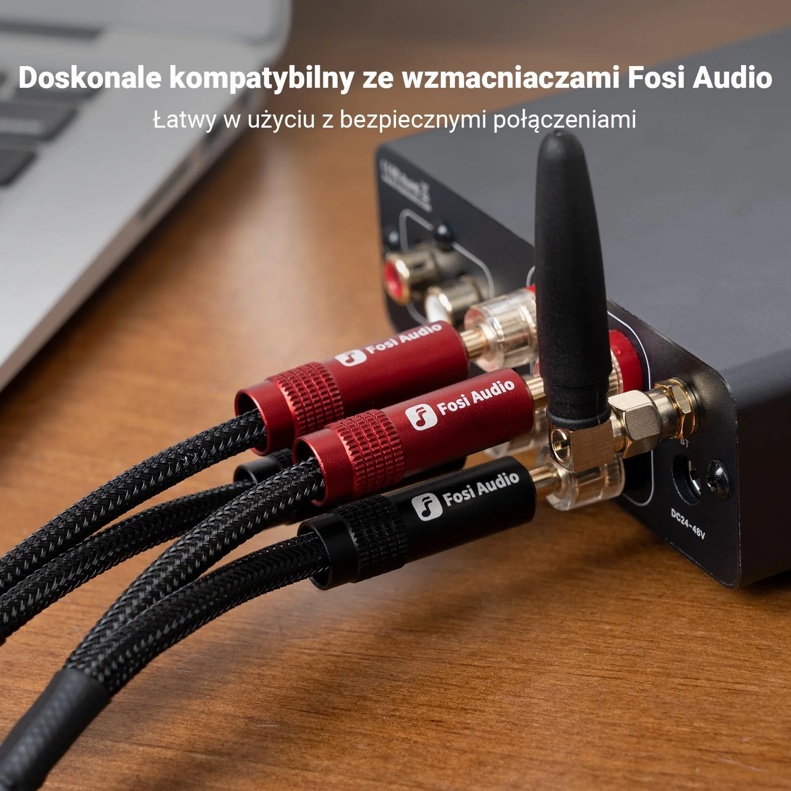 Fosi Audio Wtyki Bananowe Pozłacane 2 Pary do Przewodów Głośnikowych