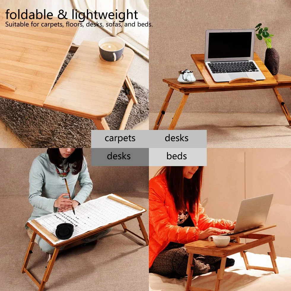 Semme Przenośna, Składana Podstawka do laptopa. Ergonomiczna Konstrukcja do Rozkładanej Sofy na biurko. Lekka, Oszczędzająca Miejsce Dzięki Antypoślizgowemu Uchwytowi na Kubek (62 * 34 bez szuflady)