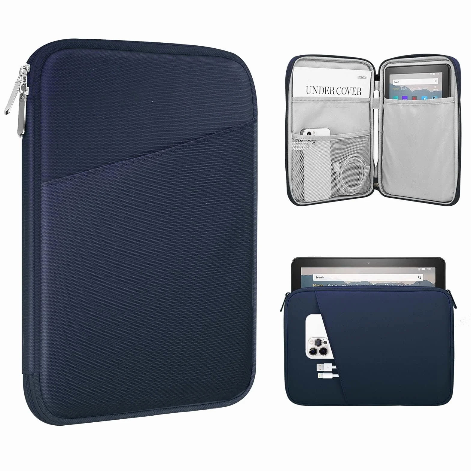 TiMOVO 8-9 Inch Tablet Sleeve Case for All-New iPad Mini 7 (A17 Pro, 2024), iPad Mini 6 (8.3-Inch, 2021), iPad Mini 5/4/3/2/1, Portable Protective Pouch Bag for iPad Mini, Indigo