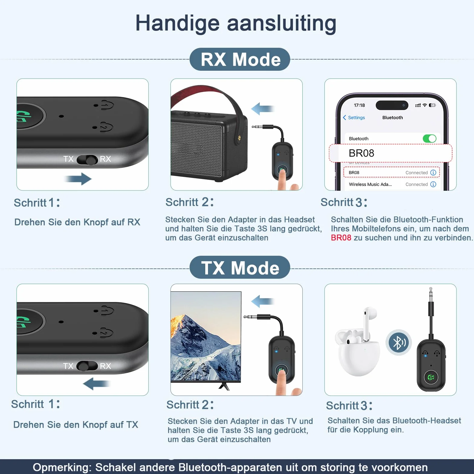 Adapter Bluetooth 5.3 nadajnik i nadajnik do samolotu, adapter 2 w 1Bluetooth z samolotem, telewizorem, rozdzielaczem stereo, do słuchawek MP3 / MP4, głośników HiFi, laptopa, telewizora