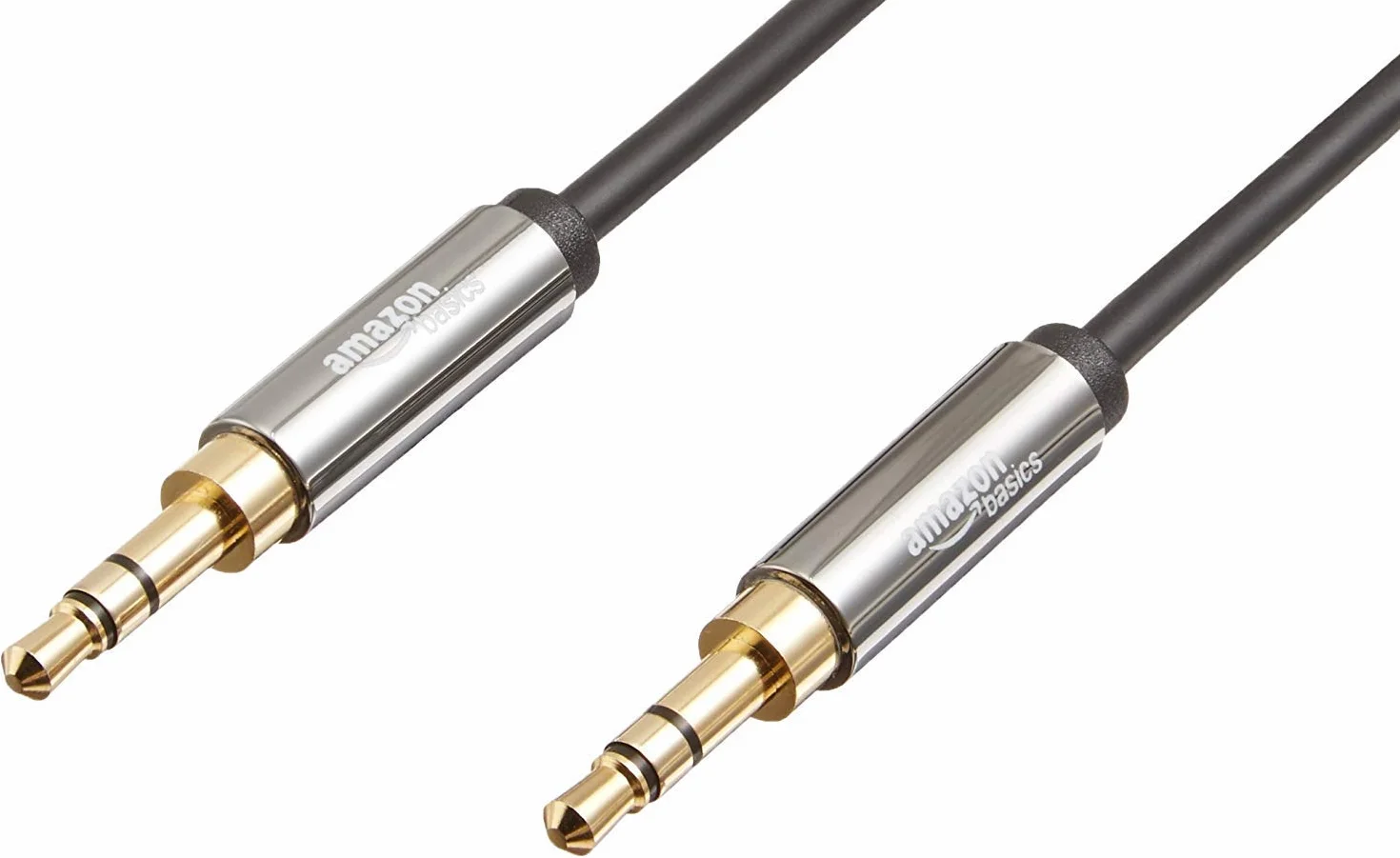 Amazon Basics Kabel AUX audio 3,5 mm 1,2 m zestaw 2 sztuk czarny