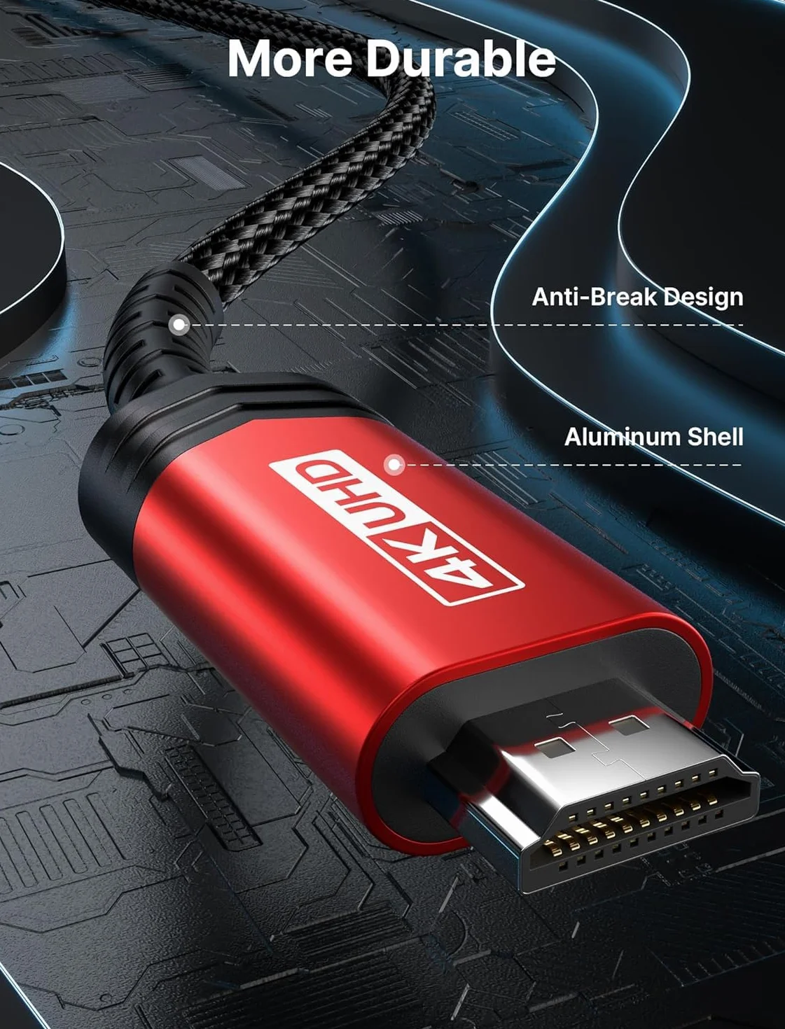 JSAUX Kabel USB C a HDMI 3M [4K 60Hz], kabel USB Tipo C a HDMI [kompatybilny z Thunderbolt 3] kompatybilny z MacBook Pro 2021, Macbook Air, iPad Pro 2020, Samsung Galaxy S22, Surface Book 2 itp, Rojo