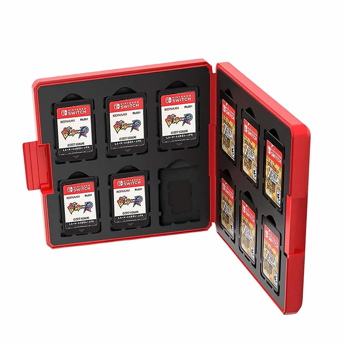 Etui Na Karty Do Gry Na Przełącznik Nintende Magnetyczne Pudełko Do Przechowywania Z 12 Miejscami Na Karty Na Switch Lite Ns Nx - Red Mushroom