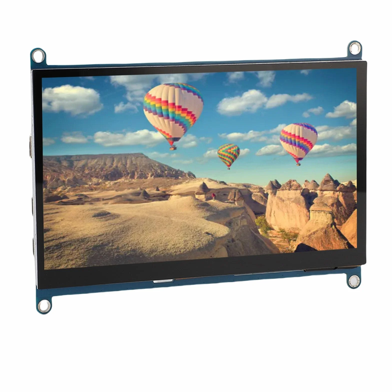 GOWENIC Wszechstronny 7-calowy Ekran Dotykowy RGB z 2 Głośnikami, rozdzielczość 1024 X 600 do Obsługi RasPi, Towarzysz Multimedialny