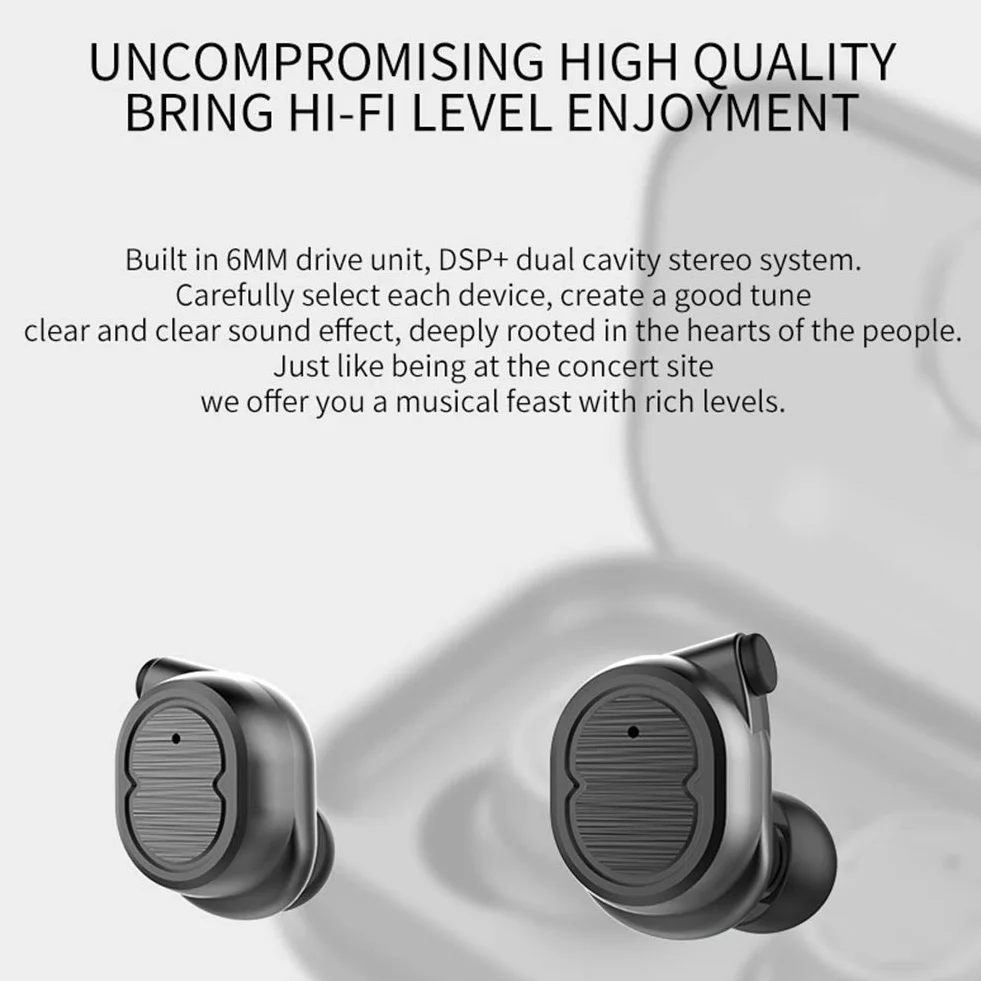 Słuchawki stereofoniczne Bluetooth, bezprzewodowe słuchawki douszne, Bluetooth 5.0, zestaw słuchawkowy z baterią, sportowy IPX5, wodoszczelny mikrofon do iPhone'a Android, Sport, biały