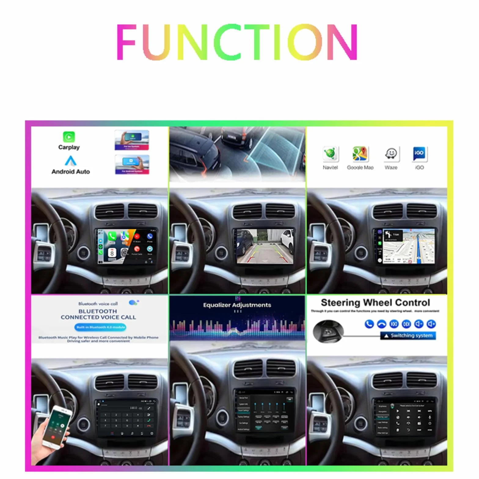 Android 15 Odtwarzacz Samochodowy Radio 9-calowy Ekran Dotykowy Multimedia Dla Fiat Freemont 2012-2020, Nawigacja Gps Obsługa Bluetooth 4g Wi-fi, Kamera Cofania Mirror Link,M102