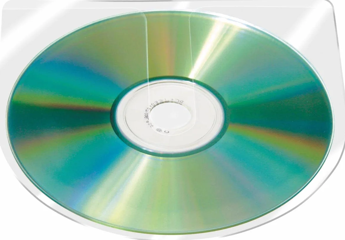 Etui na płyty CD samoprzylepne 10 szt. CONNECT KF27032 z zakładką z przezroczystego polipropylenu, tylna strona klejąca do płyt CD DVD, z klapką i