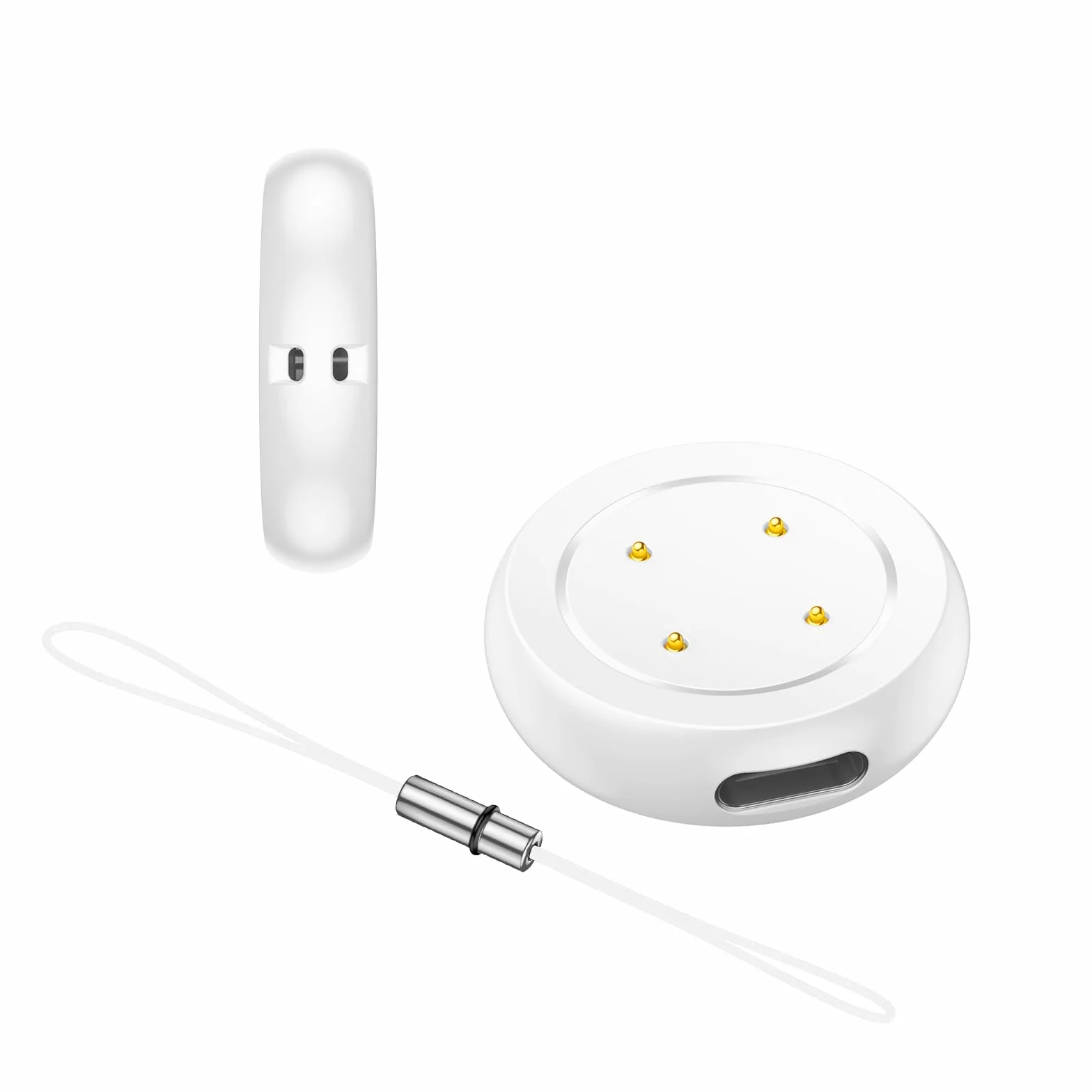 2 Częściowy Adapter USB C Kompatybilny z Google Pixel Watch 3/Pixel 2/Fit-bit Versa 3/Versa 4/Sense 2/Sense/Ace LTE Kablem, Wzmocniona ładowarka Magnetyczna i Odporna na Zużycie-Czarny/Biały