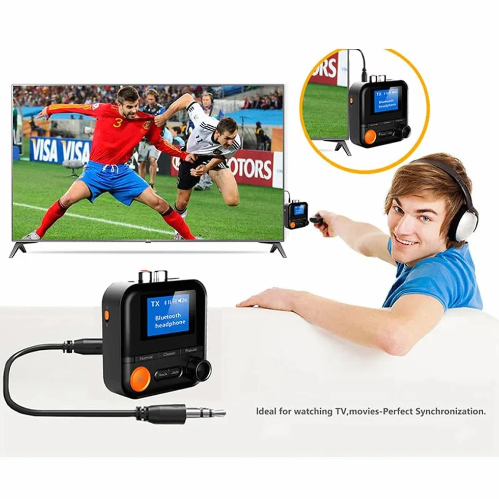 DollaTek Odbiornik Bluetooth Nadajnik Adapter Stereo Bluetooth 5.2 5 Tryb EQ z Karty TIF Wsparcie 3.5mm+2RCA dla Samochodów Domowych G?o?niki Stereo Przewodowe S?uchawki