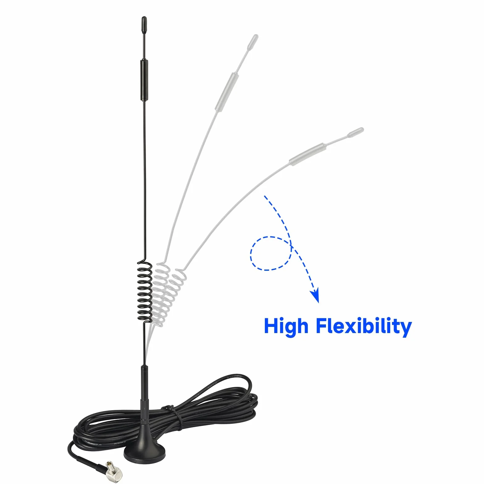 Superbat 4G LTE antena 7 dBi, złącze TS9, antena komórkowa z magnesowym mocowaniem - Omnidyrekcyjna antena sieciowa 2 sztuki do 4G LTE, GSM, GPRS router, MiFi, hotspot, router, USB modem