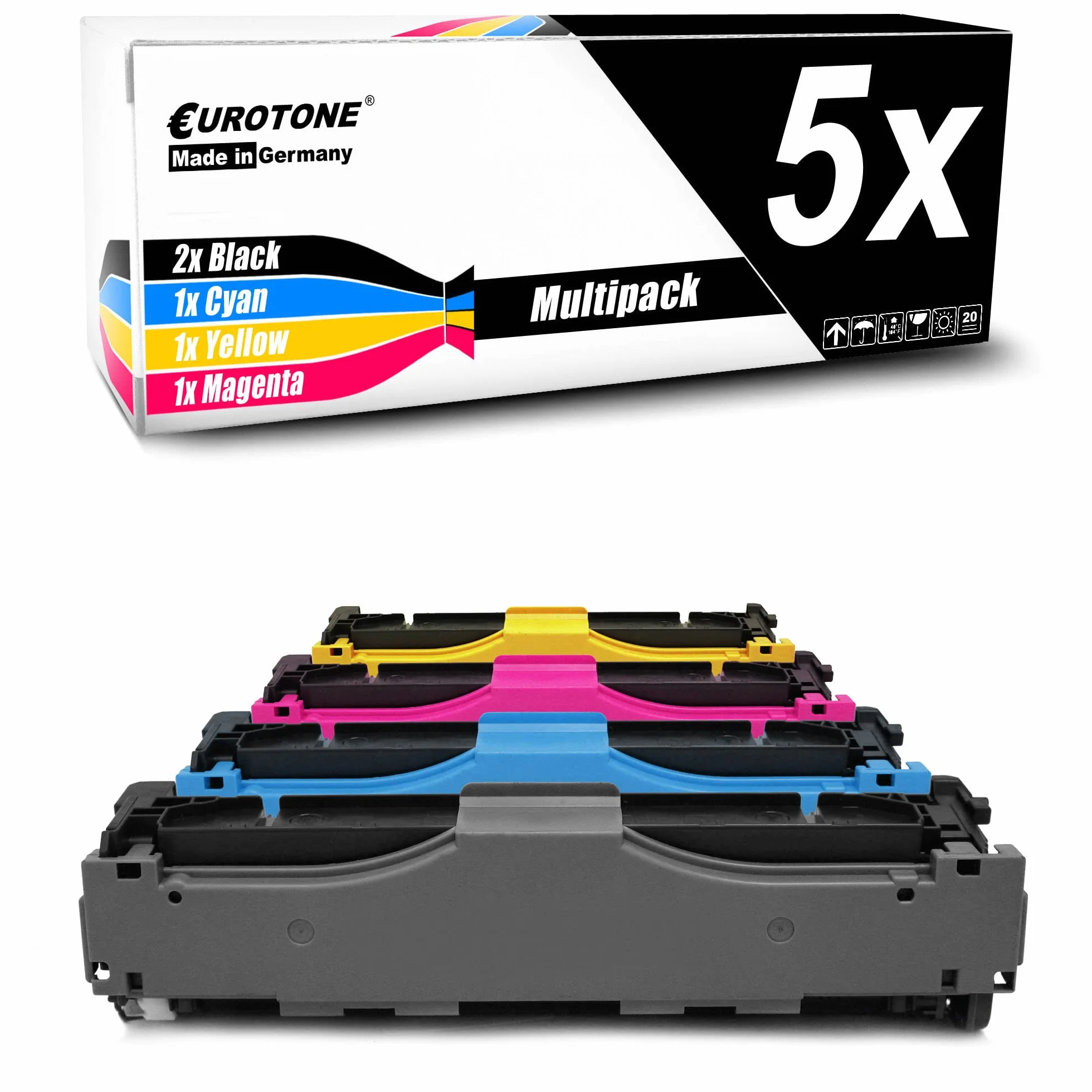 Eurotone Toner 5X toner kompatybilny jako zamiennik do Canon I-Sensys LBP653 LBP654 zastępuje 046 / 046H XXL BK CMY zestaw