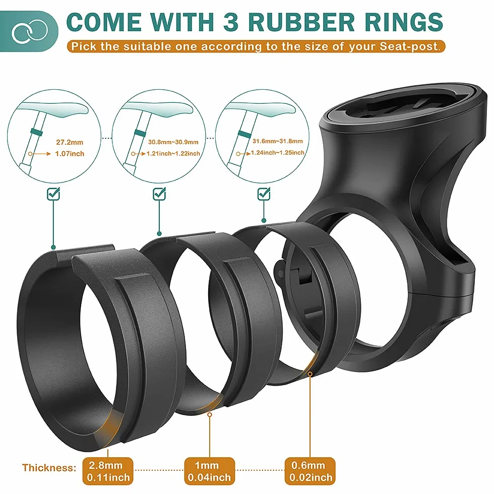 TUSITA Quarter Turn Sztycy Uchwyt Kompatybilny z Garmin Varia Radar RTL510 RTL515 RVR315, RearVue 820 - Kierownice Rowerowe 27.2mm 30.9mm 31.6mm