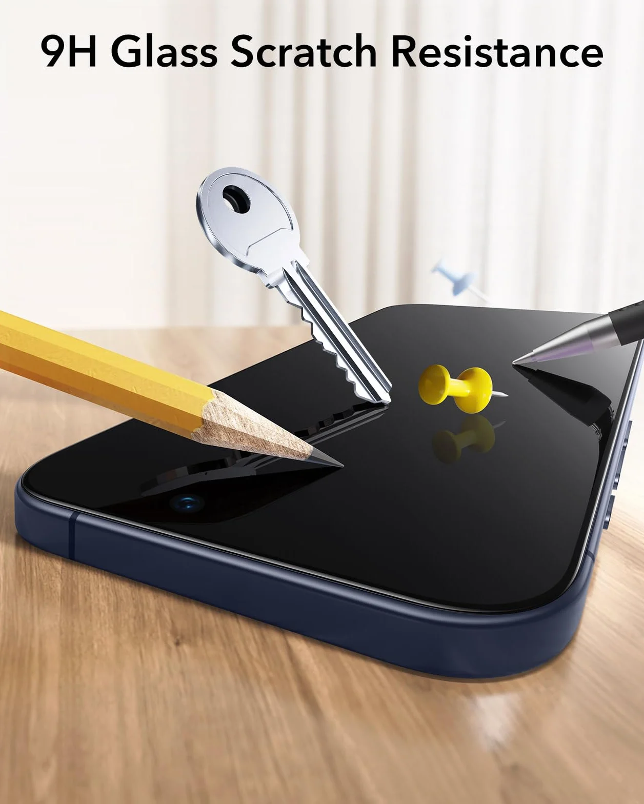 ESR Szkło hartowane do iPhone 17 Pro Max, ochrona ekranu klasy wojskowej, twardość 9H, nietłukące, pełne pokrycie, z tacą UltraFit, zestaw 3 szt