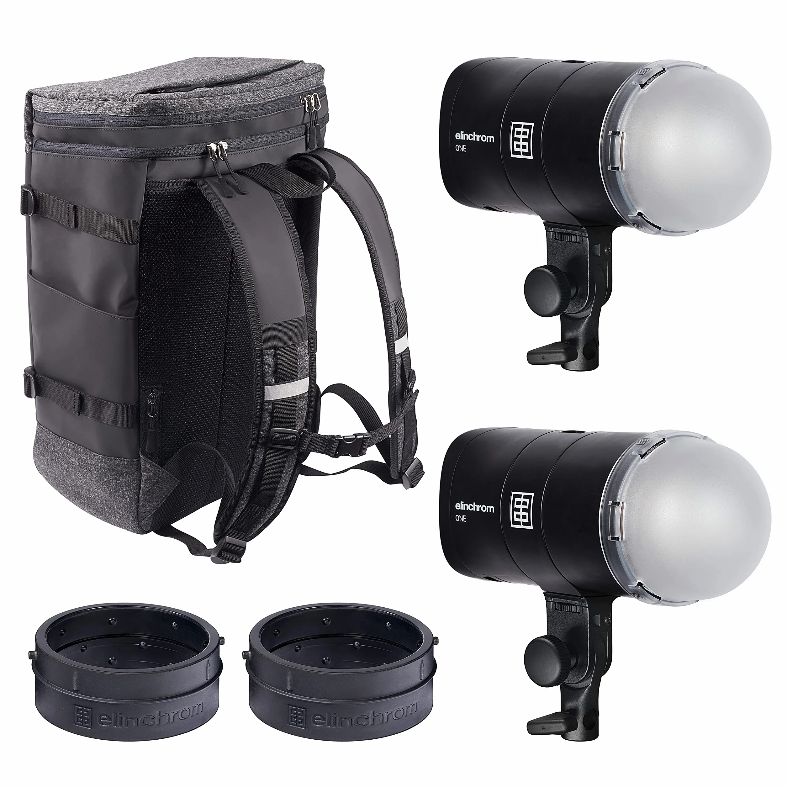Elinchrom ONE – zewnętrzna lampa błyskowa do profesjonalnej fotografii, podwójny zestaw, 20931.2, czarny