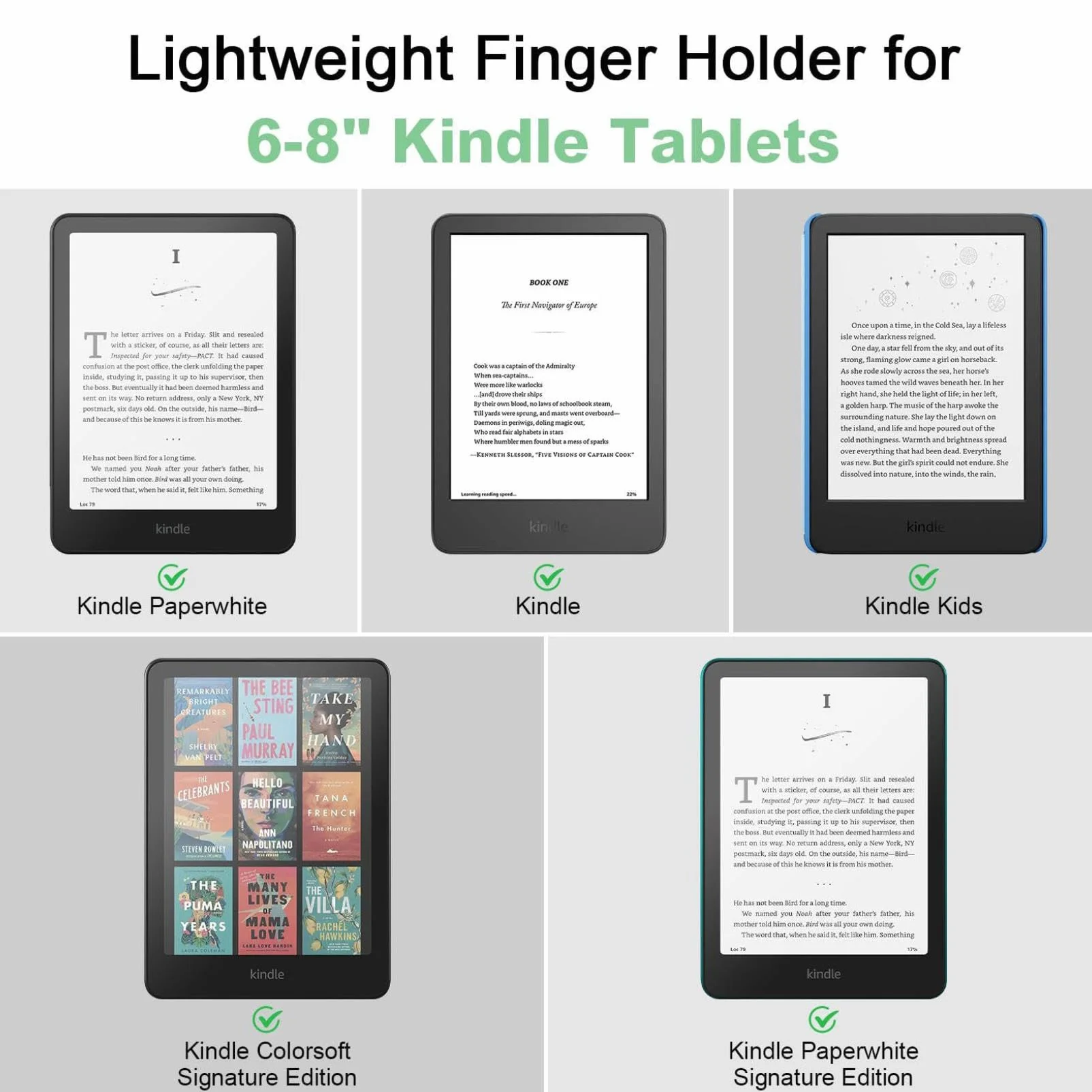 Silikonowy pasek na rękę do Kindle/Kobo/Pocketbook, antypoślizgowy uchwyt na telefon, wysoka elastyczność