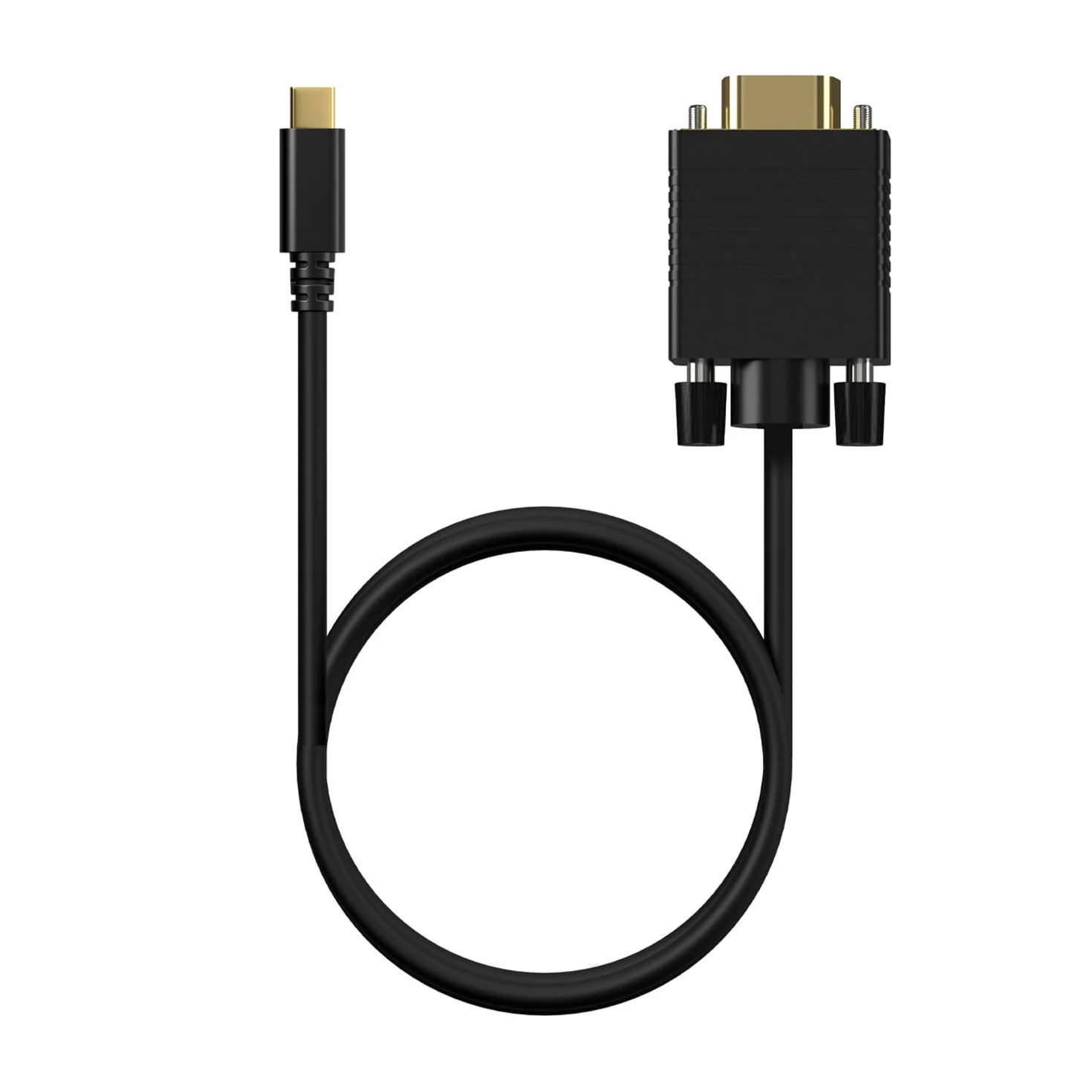 AISENS - A109-0692 - Konwerter USB-C na VGA, USB-C/M-Hdb15/M, Czarny, 0.8M