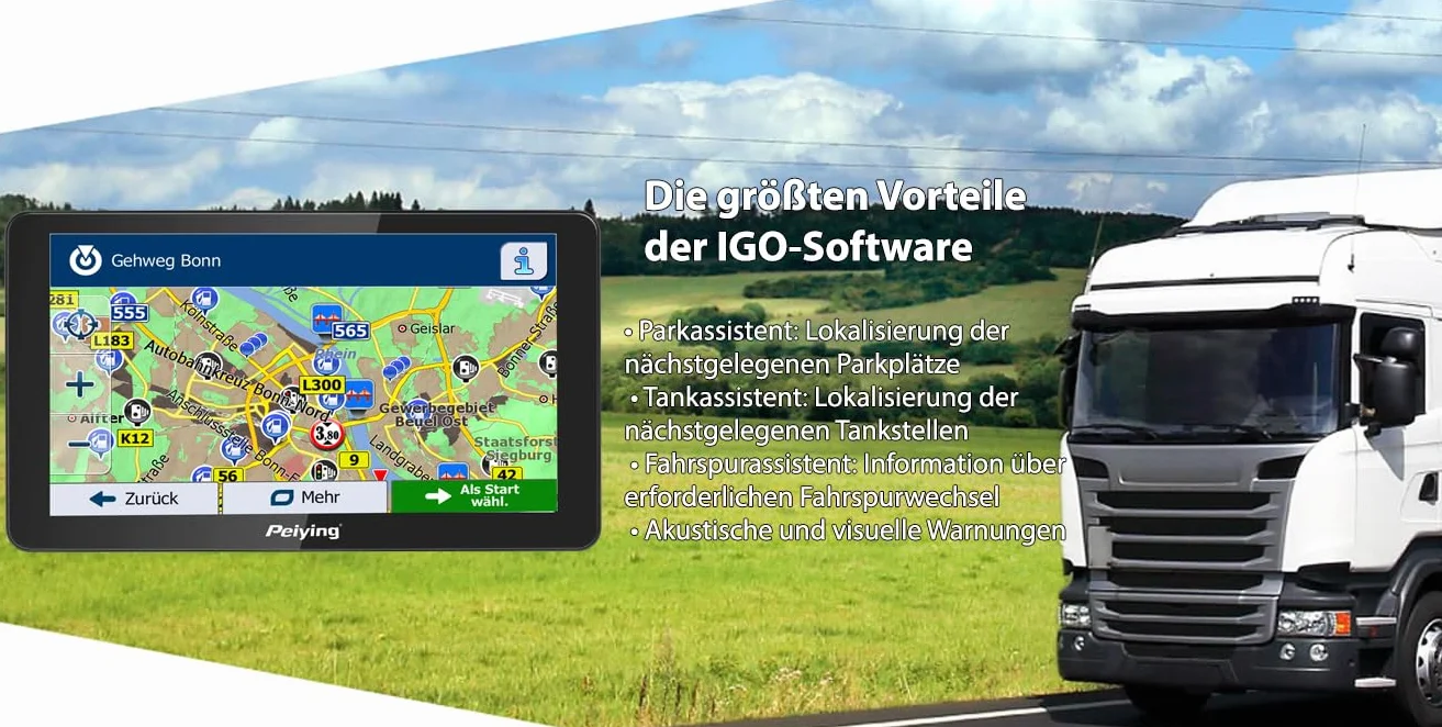 Nawigacja dla CIĘŻARÓWKI TIR iGO Primo GPS7014, Czarny