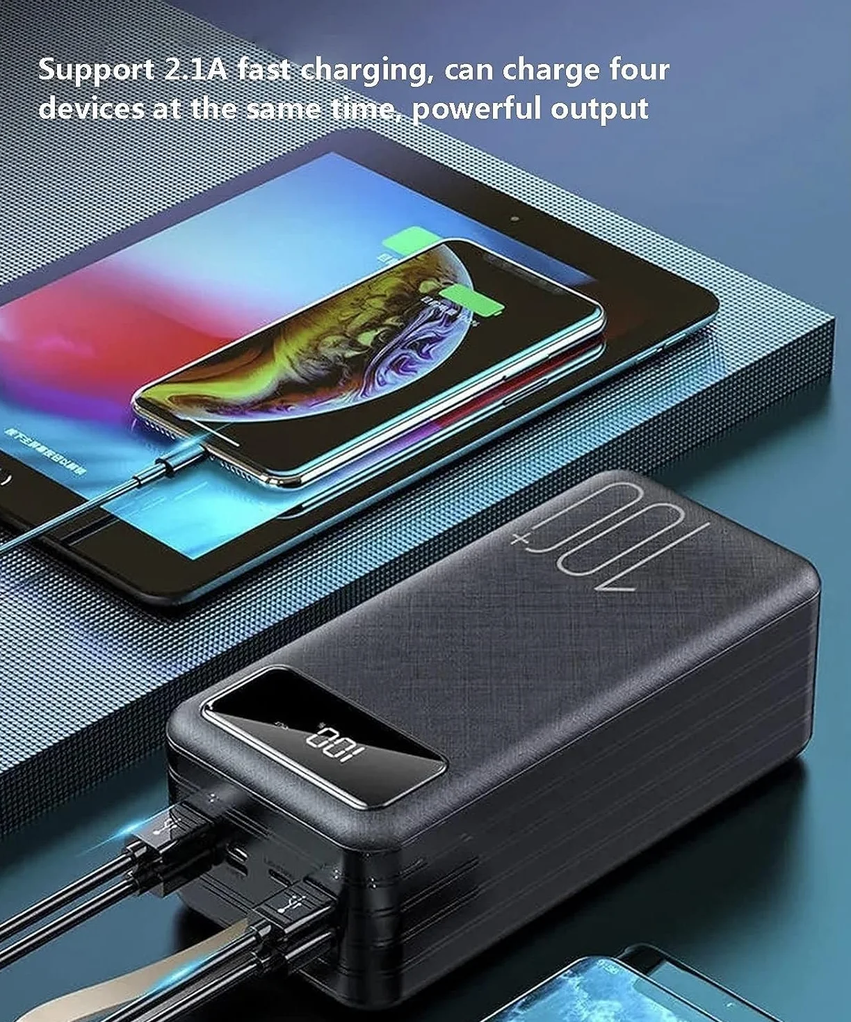 Power Bank Przenośna ładowarka USB 100000 mAh akumulator o dużej pojemności z wyświetlaczem szybkie ładowanie do wszystkich kompatybilnych smartfonów, tabletów, konsol do gier (czarna)