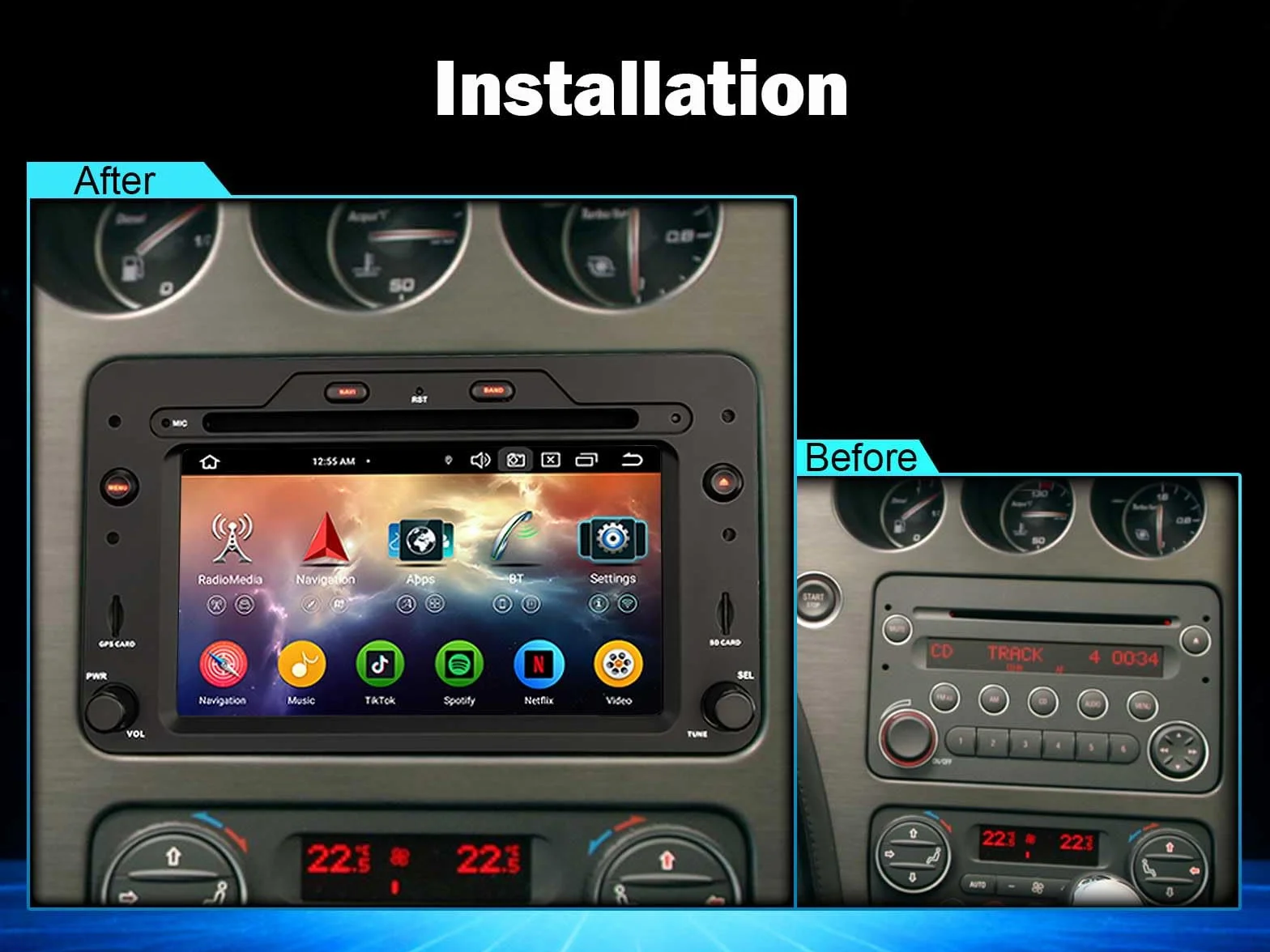 Erisin Radio samochodowe z systemem Android 16 z nawigacją GPS do Alfa Romeo Spider 159 Sportwagon Brera Bluetooth CarPlay Android Auto DSP WiFi 4G RDS DAB+ OBD2 USB TPMS Canbus, sterowanie kierownicą