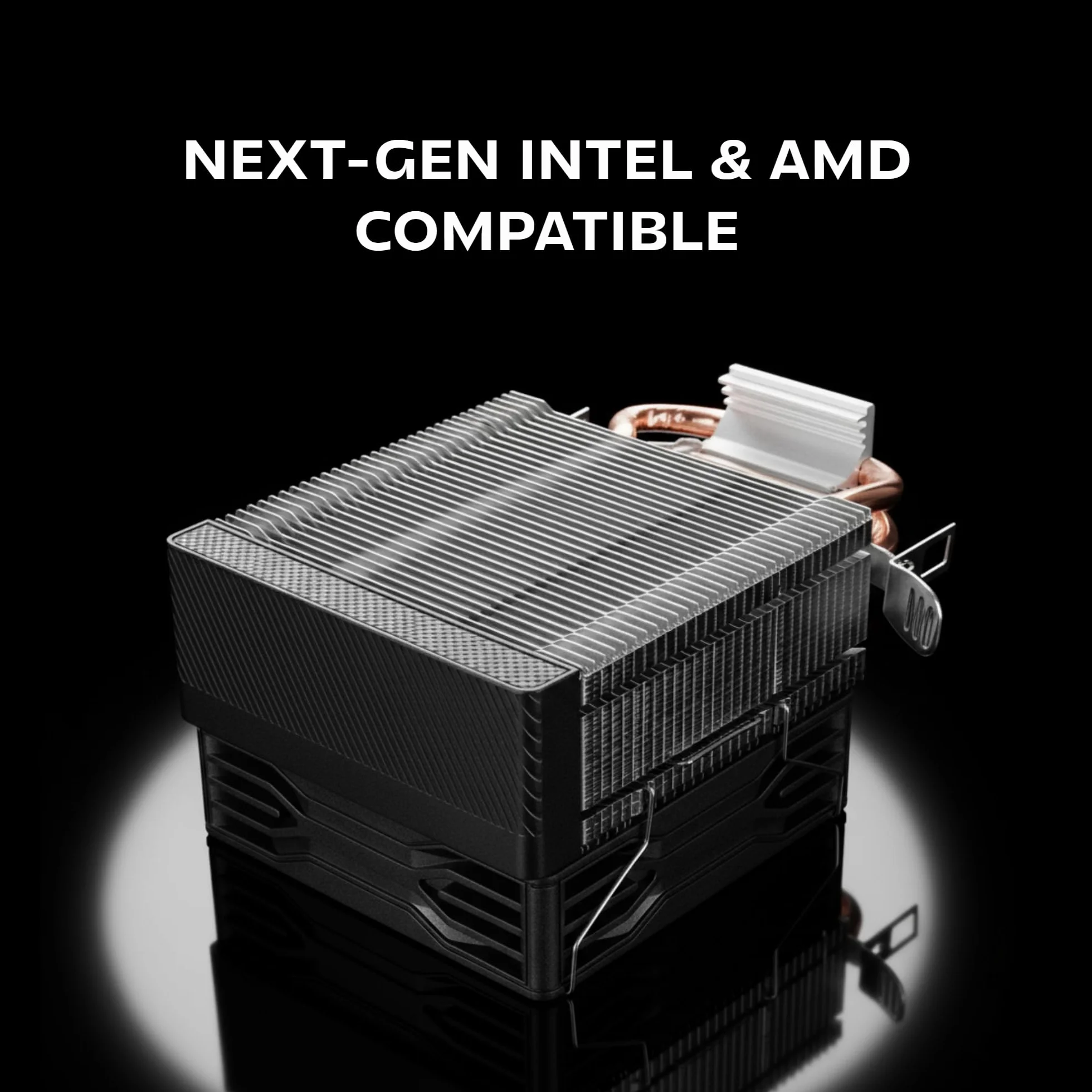 Mars Gaming MCPU-X2, Chłodzenie CPU 150W TDP, 2x Heatpipe, Wentylator PWM FDB, Podświetlenie FRGB, Kompaktowy design SFF/Mini-ITX, Aluminiowe żeberka, Chłodzenie PC kompatybilne z Intel i AMD, Czarny