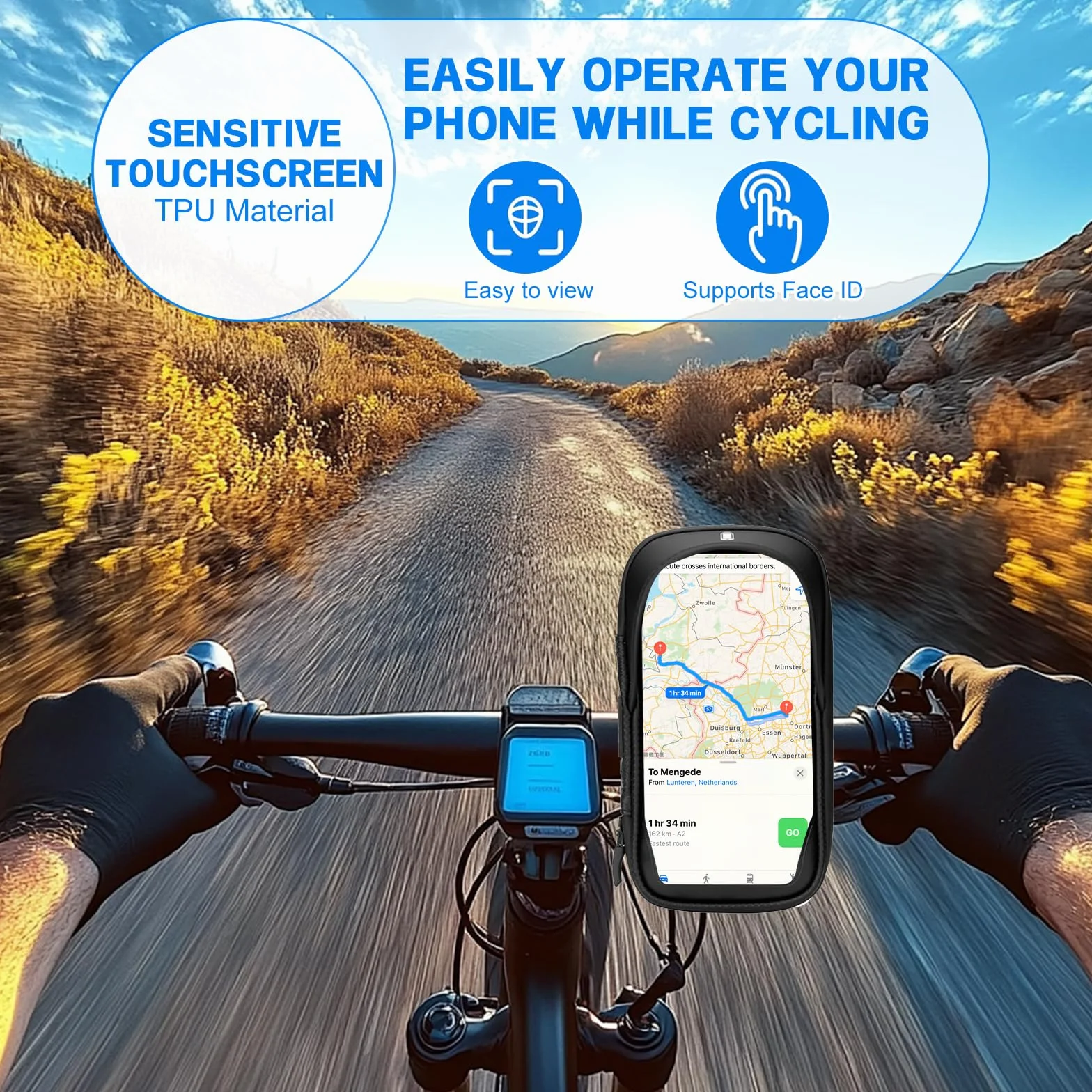 Rowerowy uchwyt na telefon komórkowy, wodoodporna torba na telefon rowerowy | Uchwyt Movils Moto 360° Obrót Torba Rowerowa Wodoodporna i Okno Z Pokrywą Do Smartfonów 4.7-7.0"